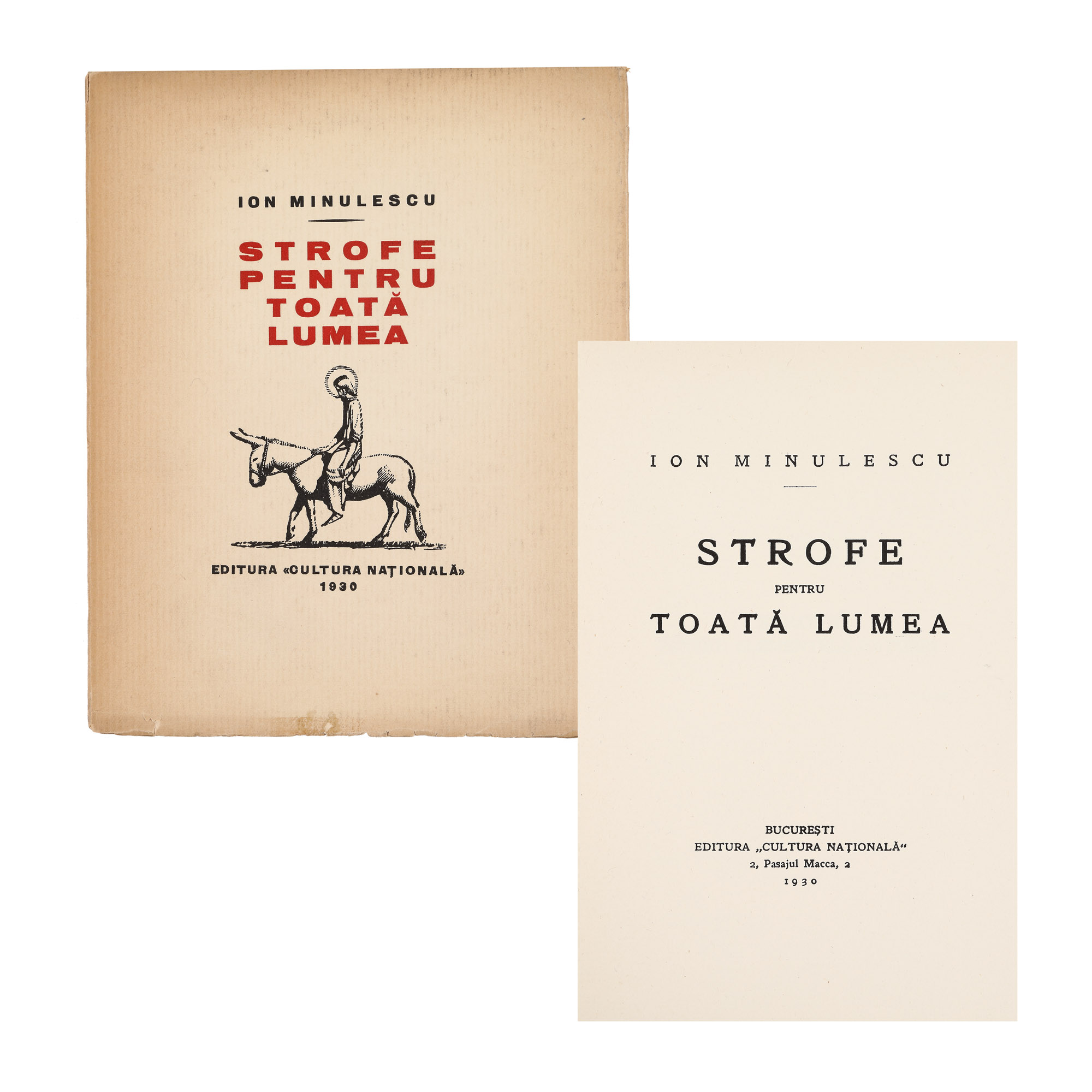 ”Strofe pentru toată lumea”, de Ion Minulescu, ediție princeps, București, 1930, ediție bibliofilă, cu vignete desenate de Alexandru Brătescu-Voinești