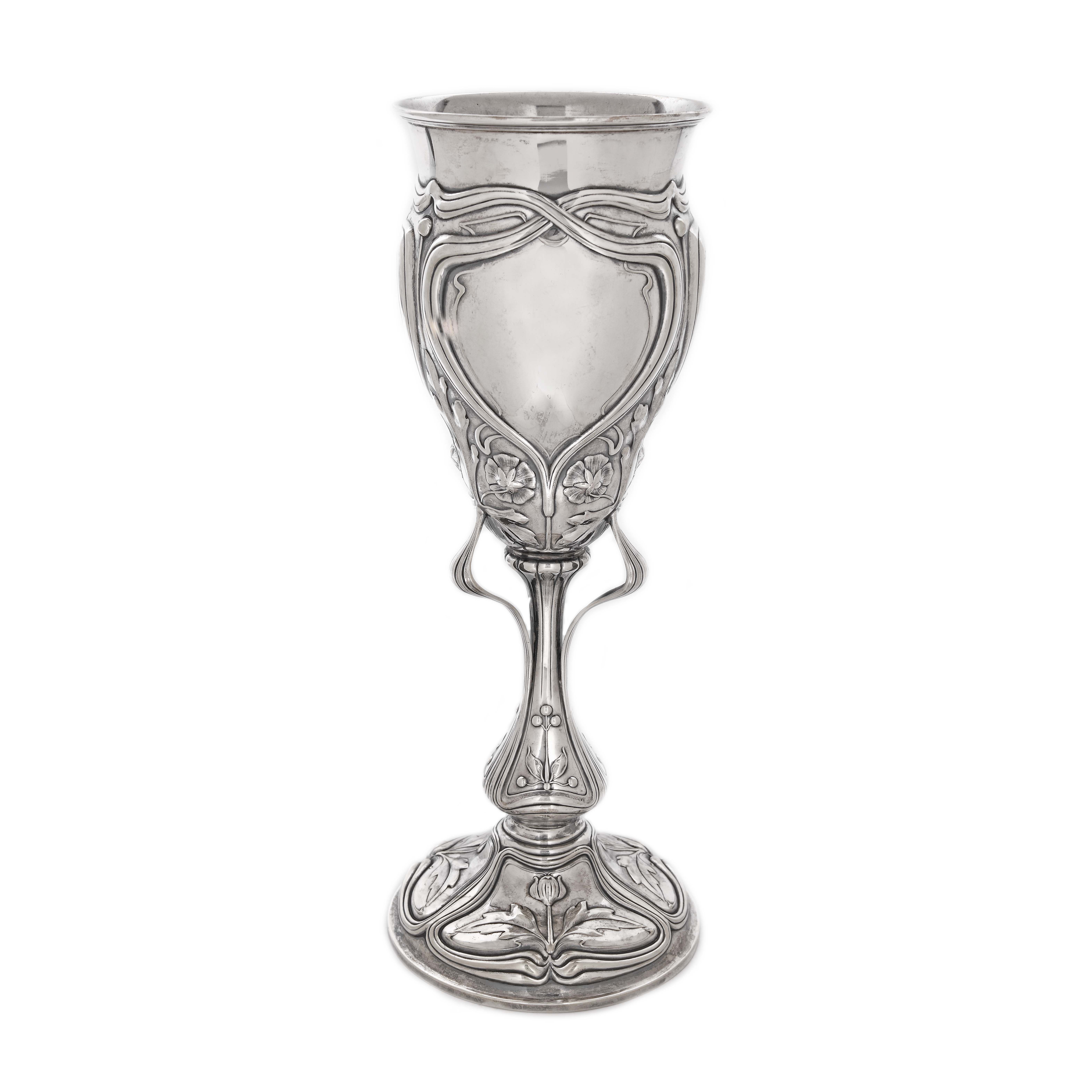 Art Nouveau cup, silver, craftsman Lazarus Posen, approx. 1900-1930, collector's item
