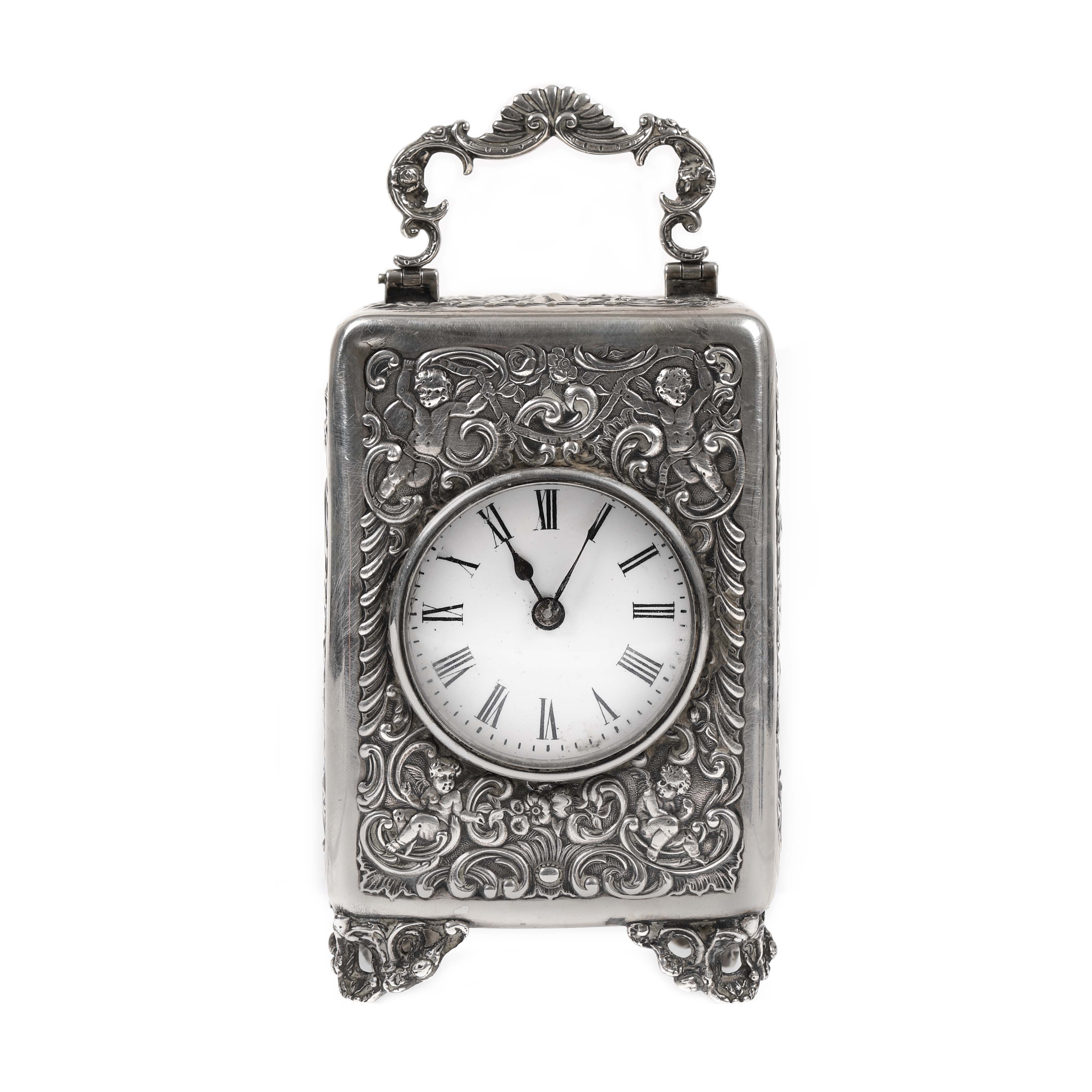 Decorative silver watch, craftsman William Comyns, with Neo-Rococo decoration, 1897