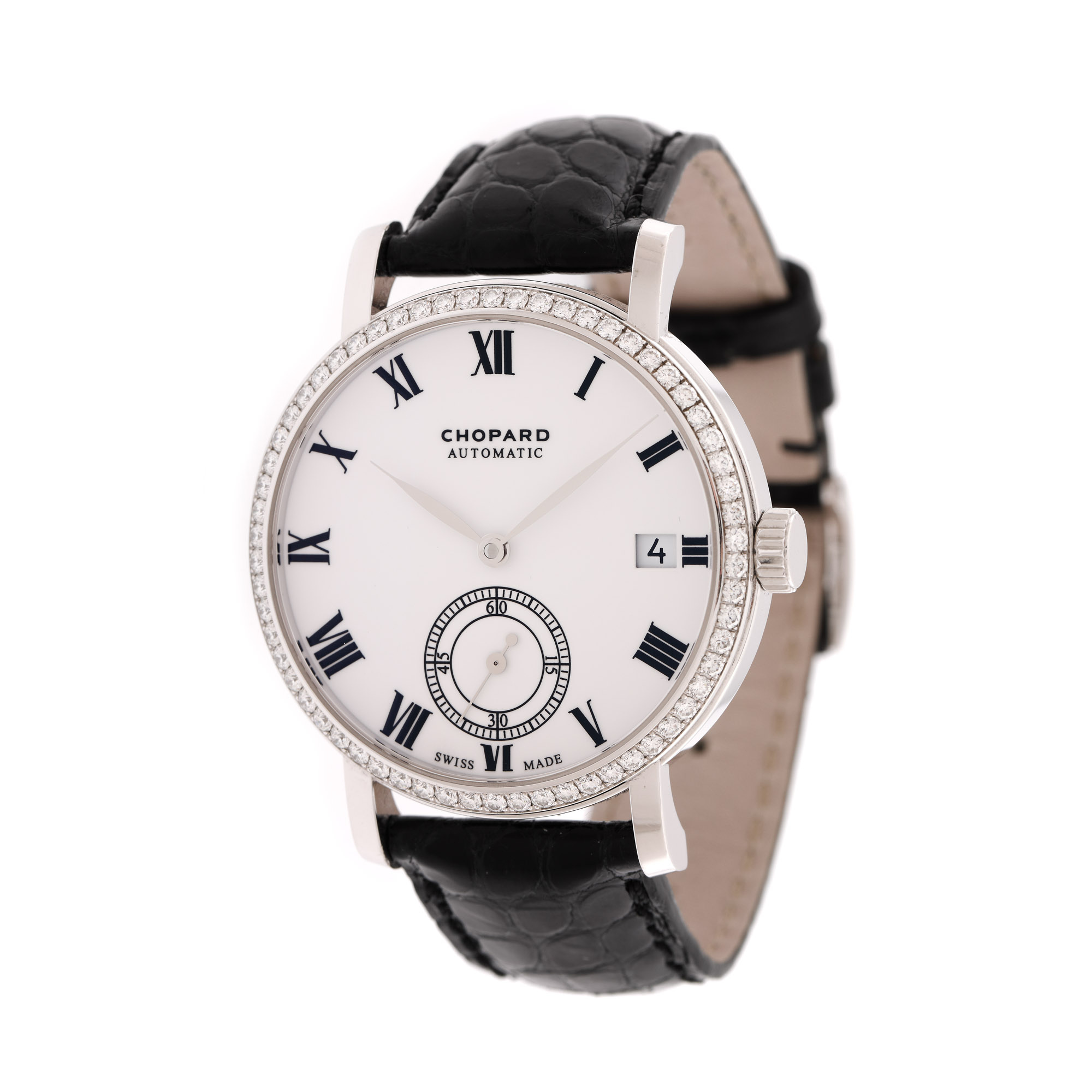 Ceas Chopard Classic, de mână, unisex, cu bezelul ornat cu diamante