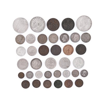 Colecție formată din 37 de monede din timpul Regelui Carol I, 1867-1914