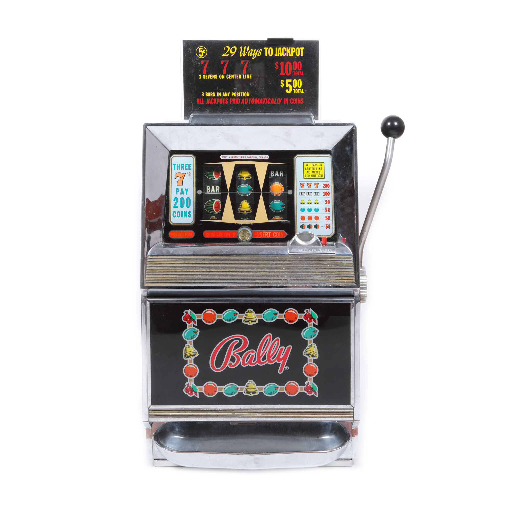 Slot machine Bally, electromecanic, Chicago, S.U.A., 1968