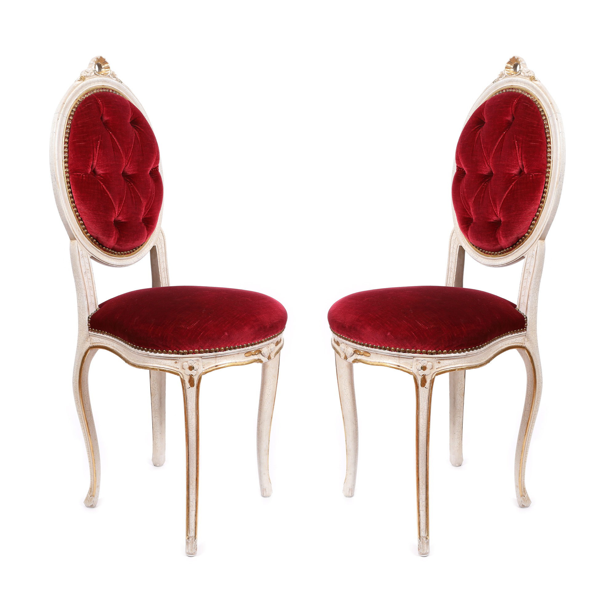 Pair of Neo-Rococo upholstered chairs