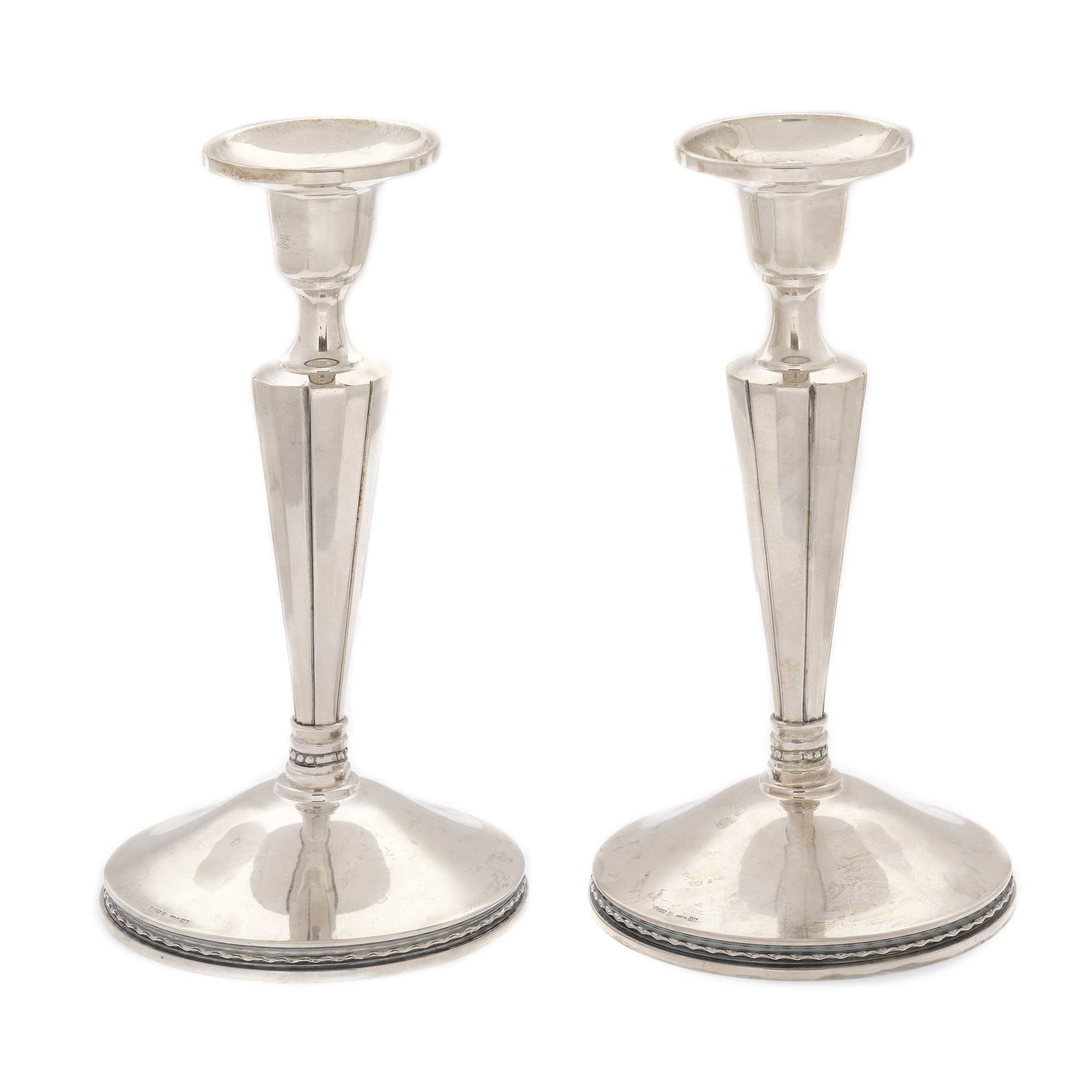 Markströms Guldsmeds pair of silver candlesticks