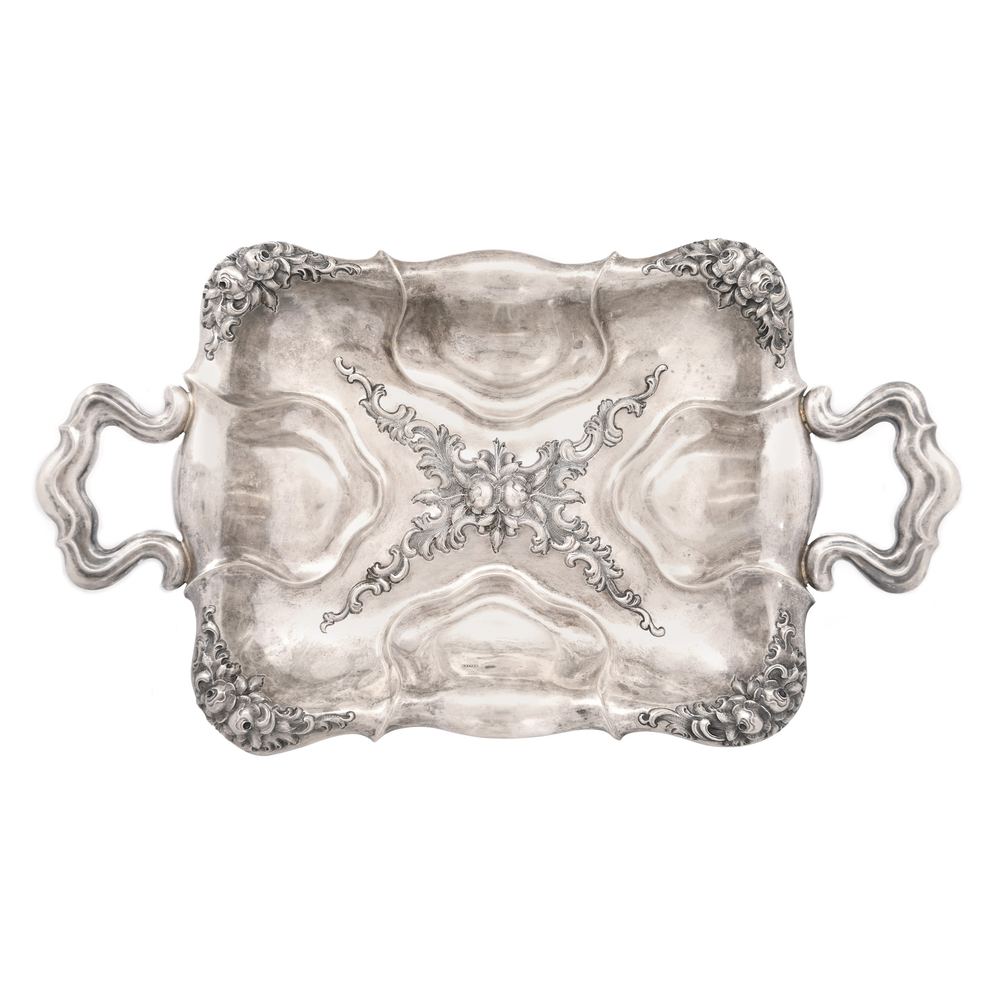 Fruit bowl with silver handles, craftsman Joseph Reiner, 1856