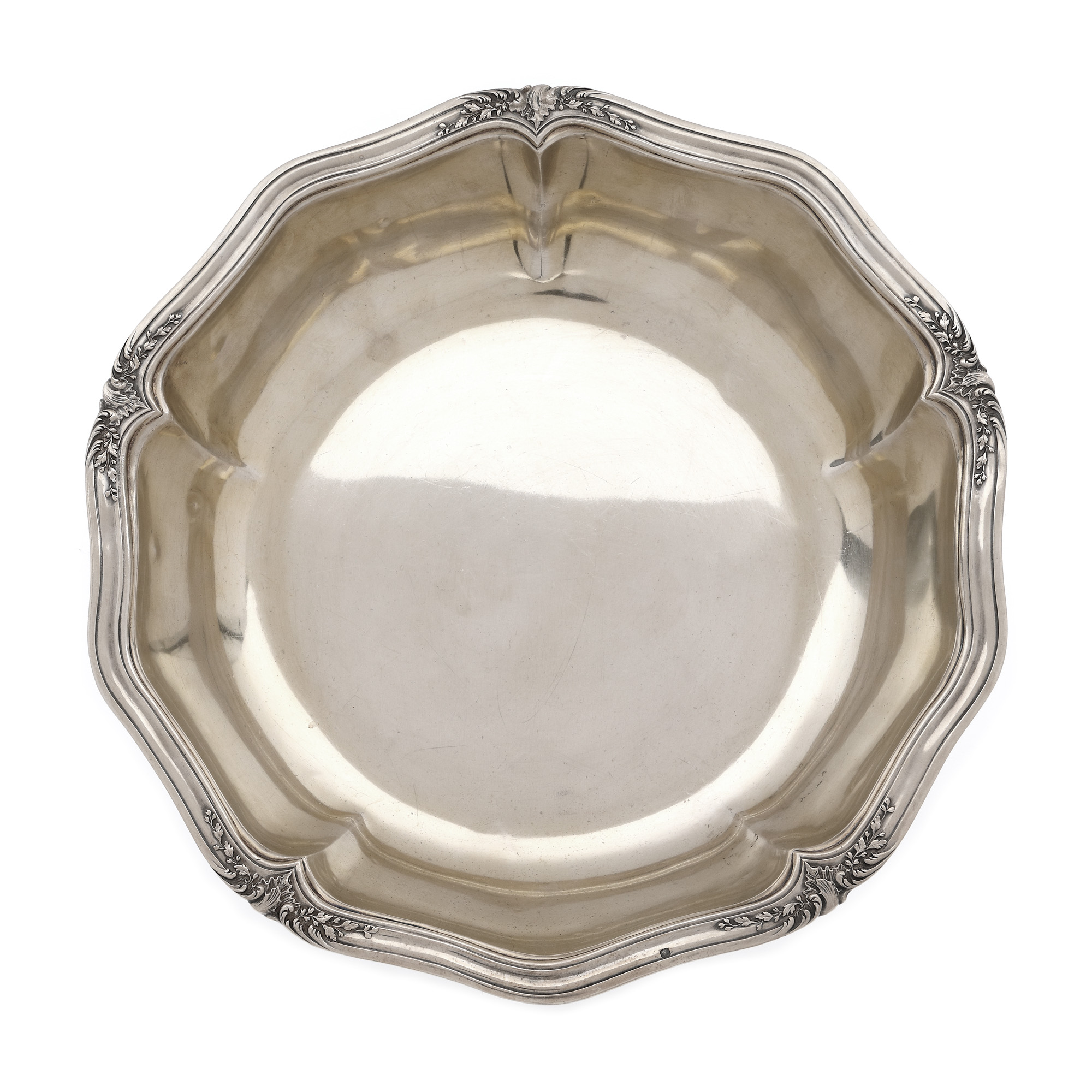 Pufforcat silver vessel, Louis XV style, decorated with plant motifs, approx. 1880