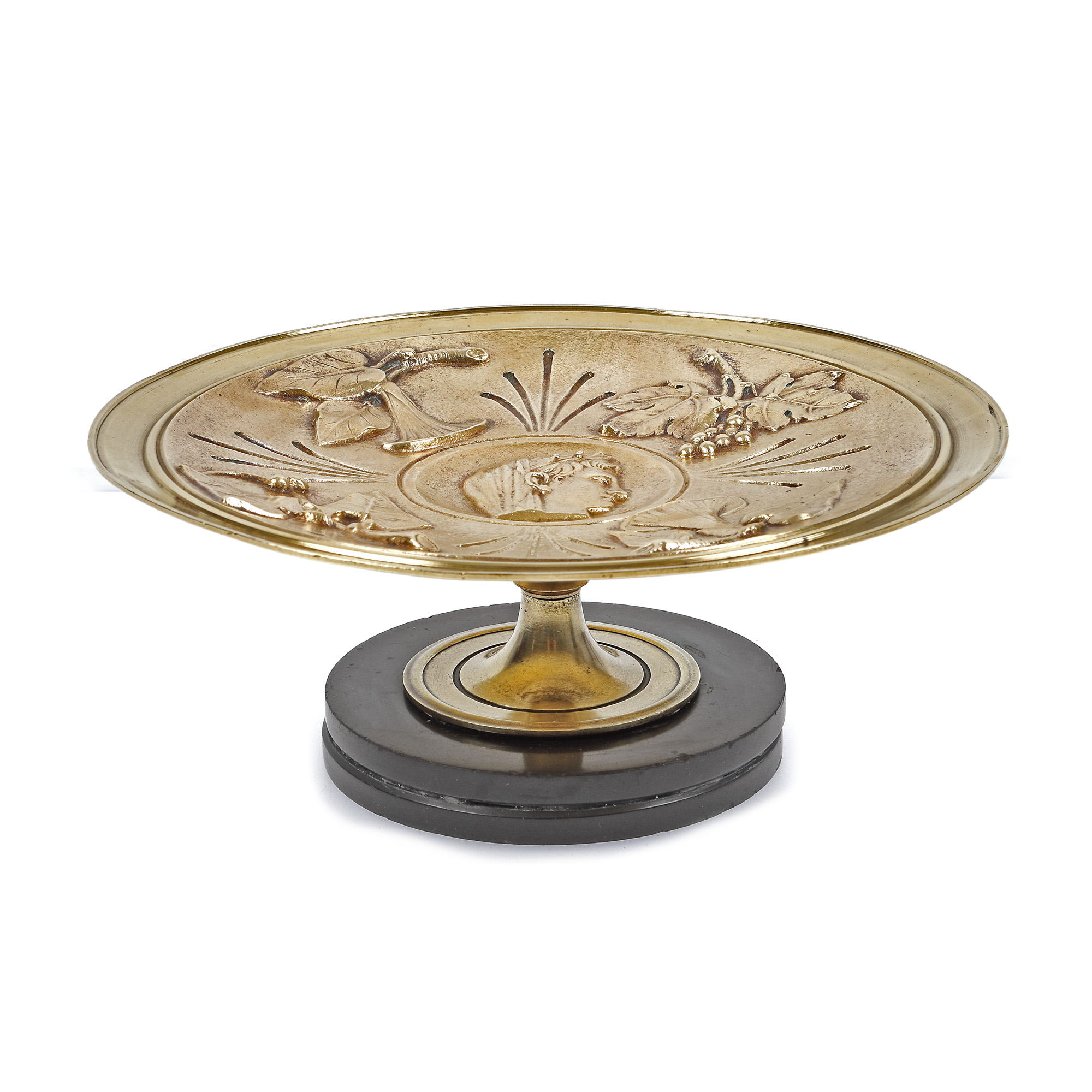 Tazza din bronz, cu decor Neoclasic, cu soclu din marmură, cca. 1900