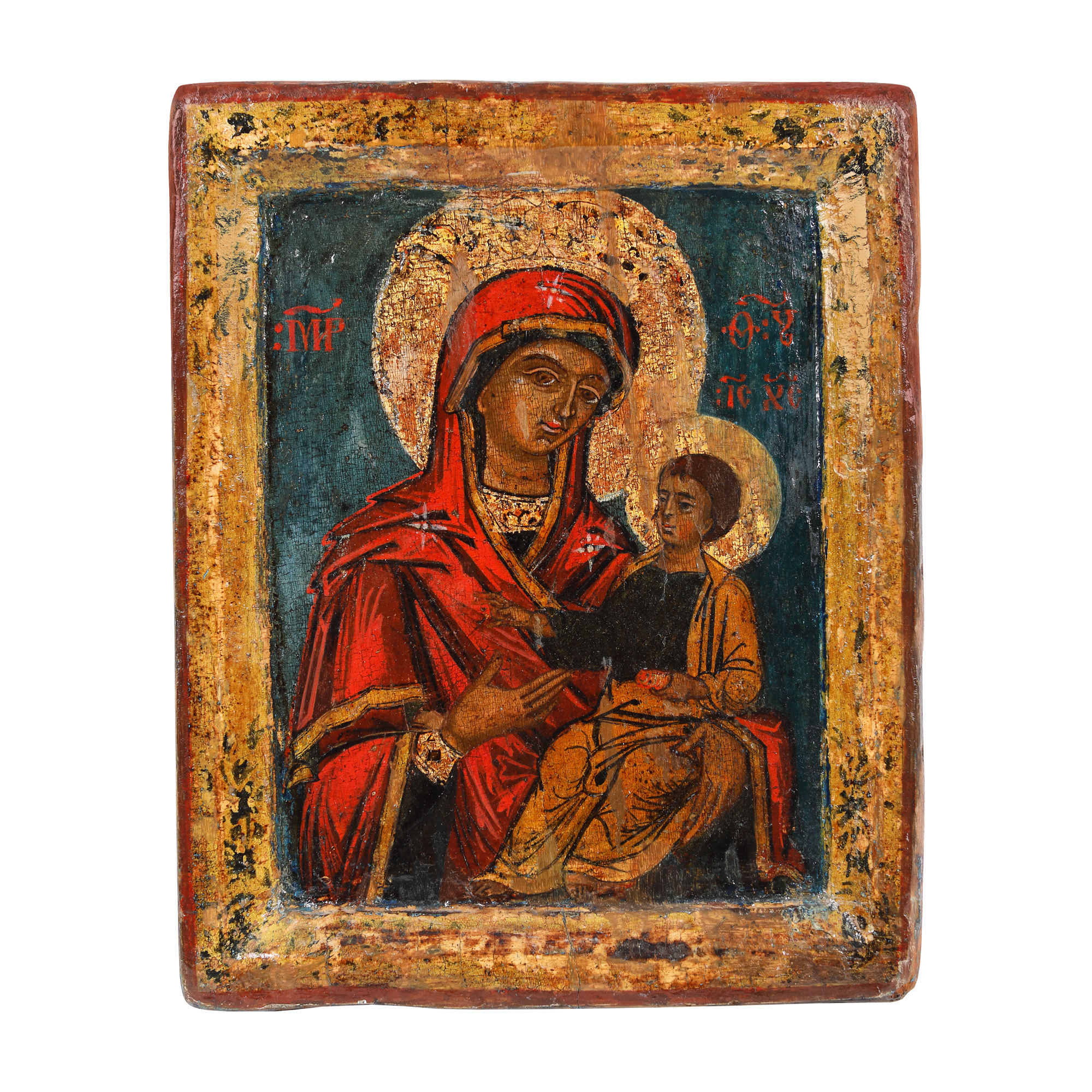 "Mother of God with Christ Child (Hodegetria)", icon on wood, Greek school, late 17th century - early 18th century