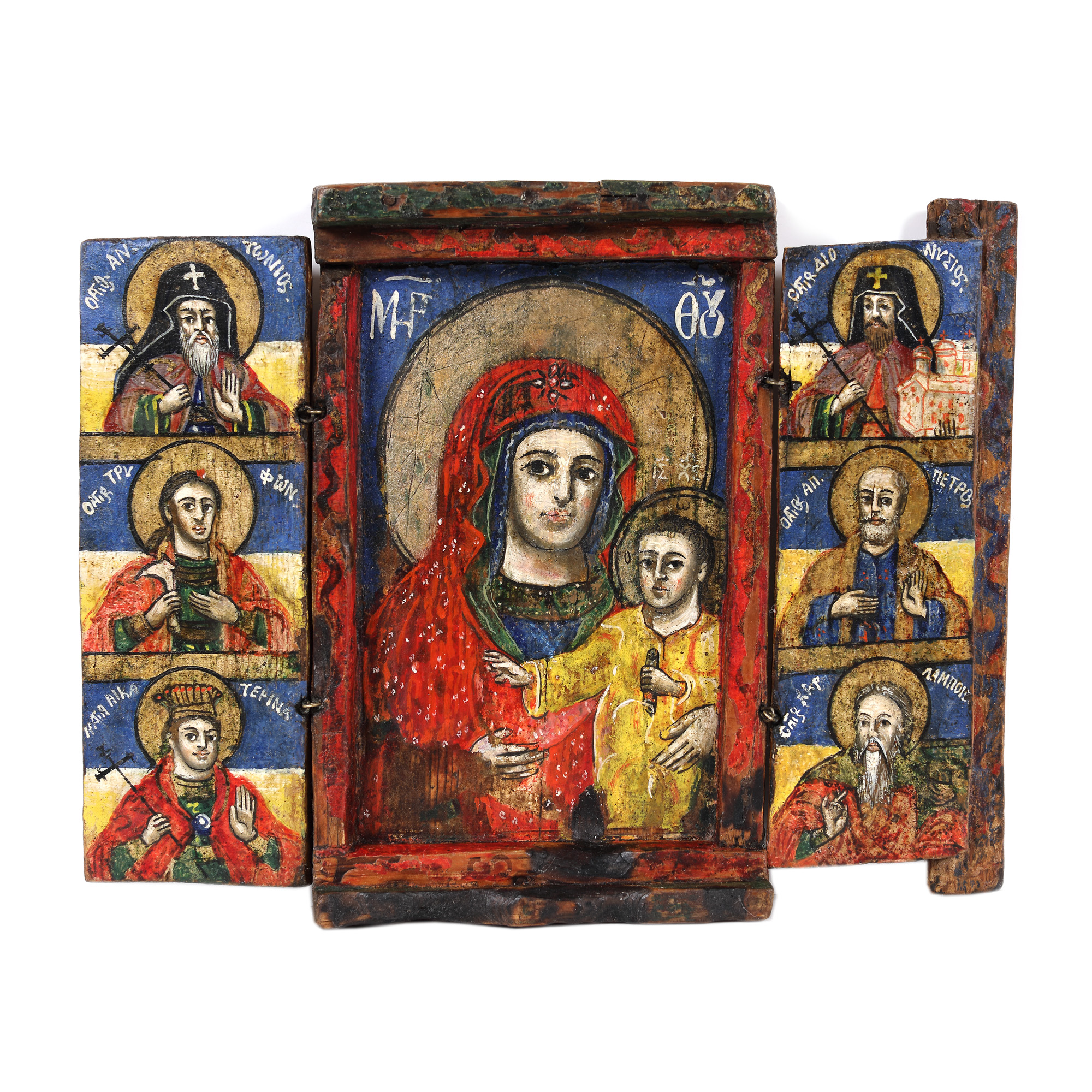"Mother of God with Christ Child", triptych, South Danube school of Greek influence, late 18th century