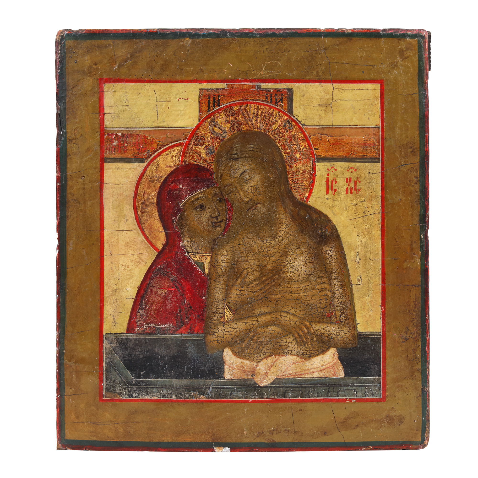 "Jesus Christ in The Tomb", icon on wood, Russian school, early 19th century