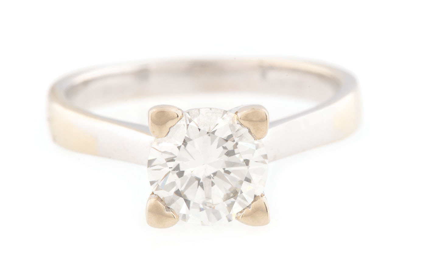 Inel Firesq din aur alb, decorat cu diamant solitaire