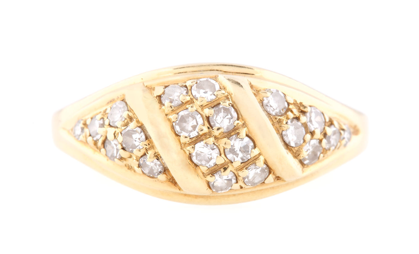 Christ gold ring, ornate with diamonds