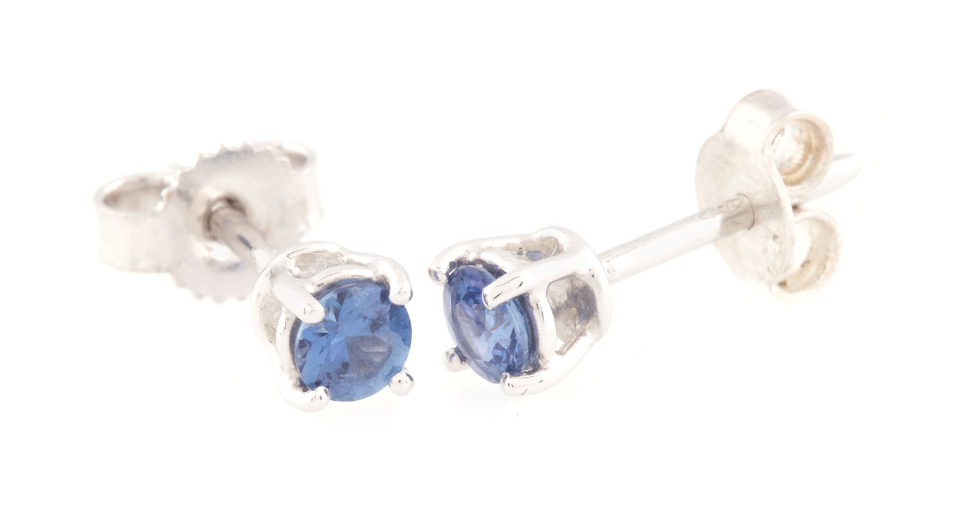 Pair of Kiara white gold earrings set with sapphires