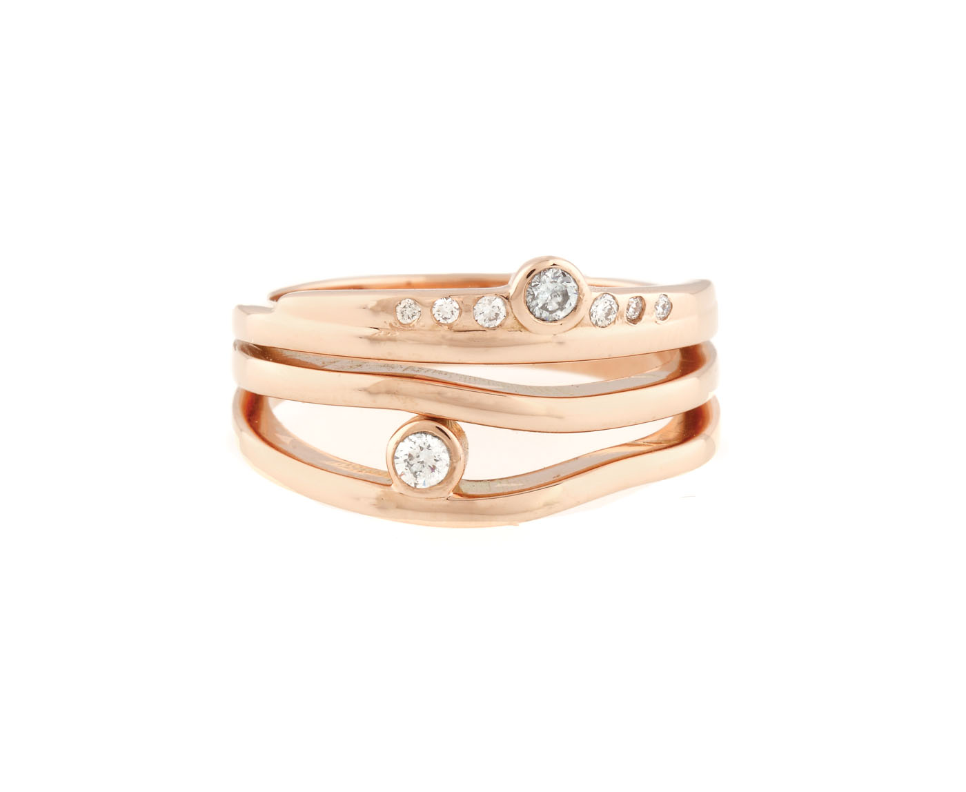 "Shiny Waves" - Moogu rose gold ring