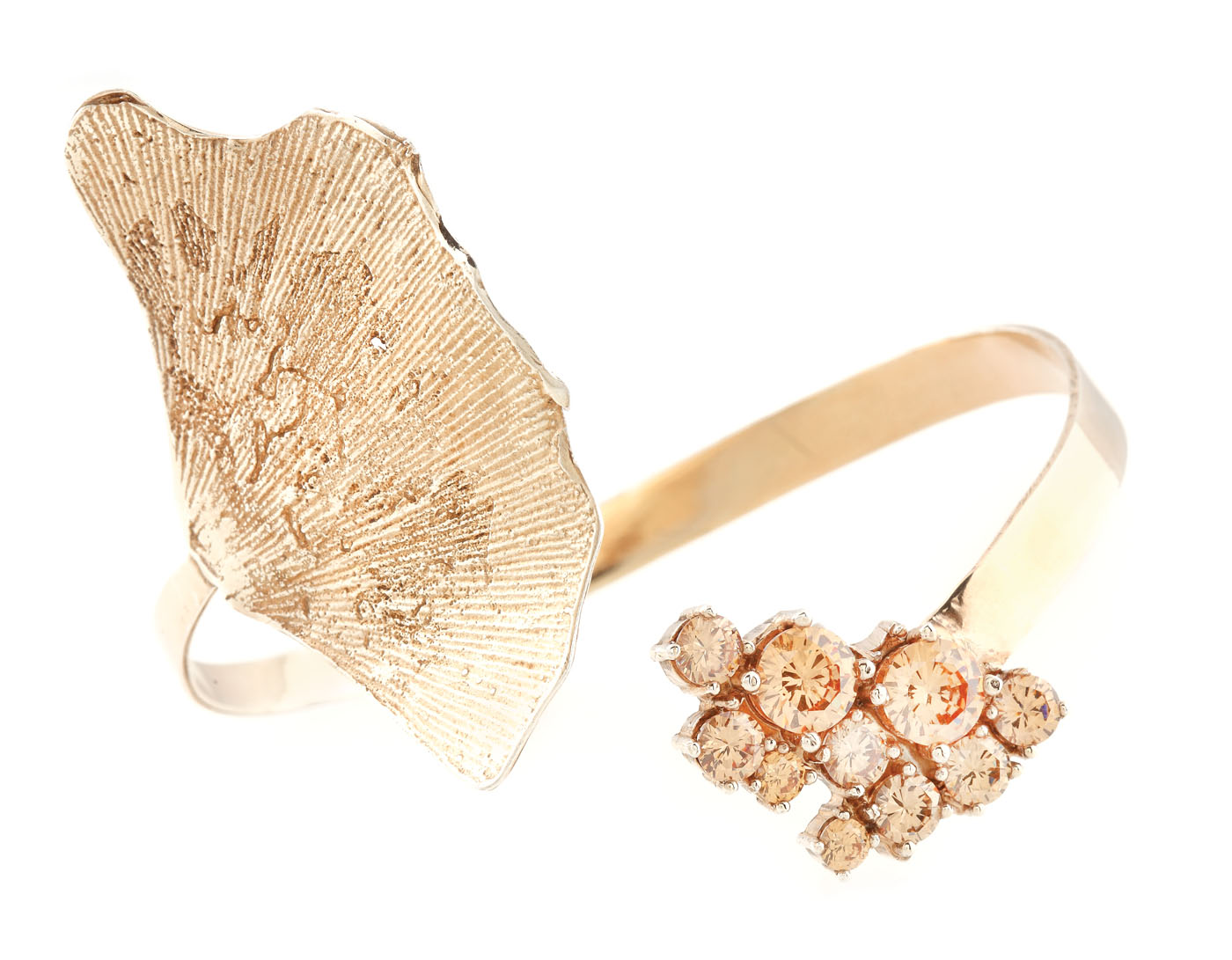 "Big Gingko Drops" - Moogu gilded silver bracelet