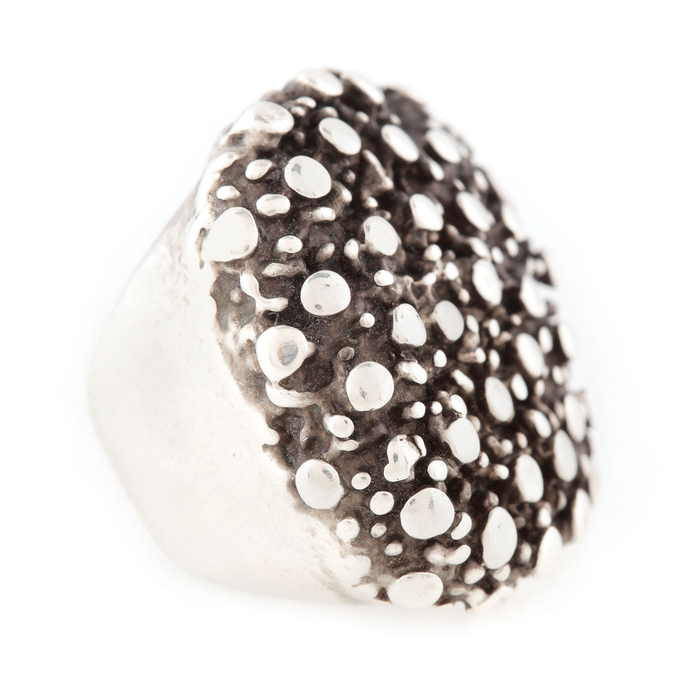 "Royal Caviar" - Mooncast by Monica Bîrlădeanu silver ring