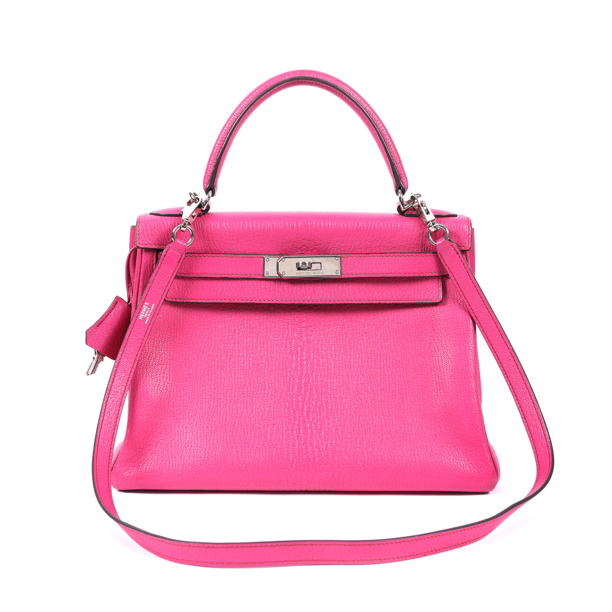 Geantă Hermès, Kelly Retourne 25, din piele Togo, de culoare Rose Pourpre