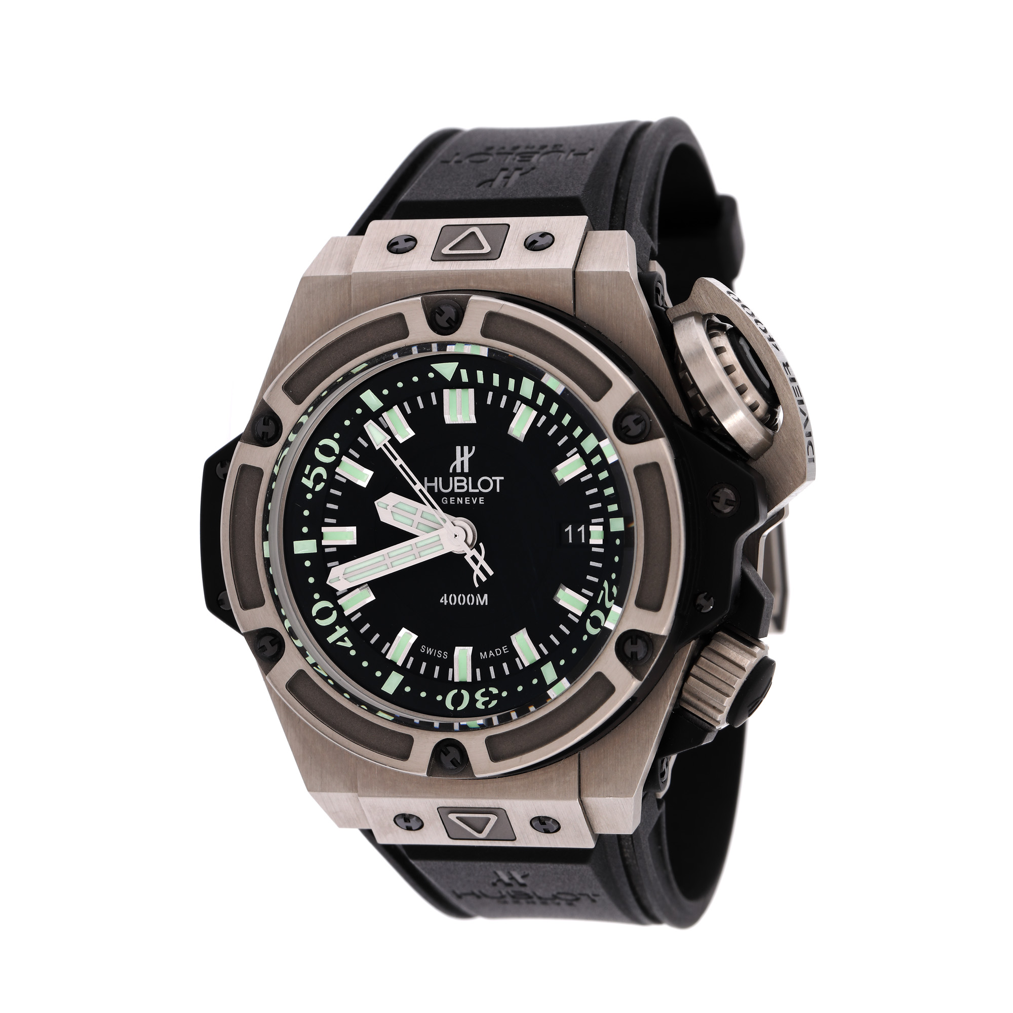 Ceas Hublot King Power Oceanographic 4000, de mână, bărbătesc, ediție limitată 722/1000, însoțit de certificat de autenticiate, card de garanție și cutie originală