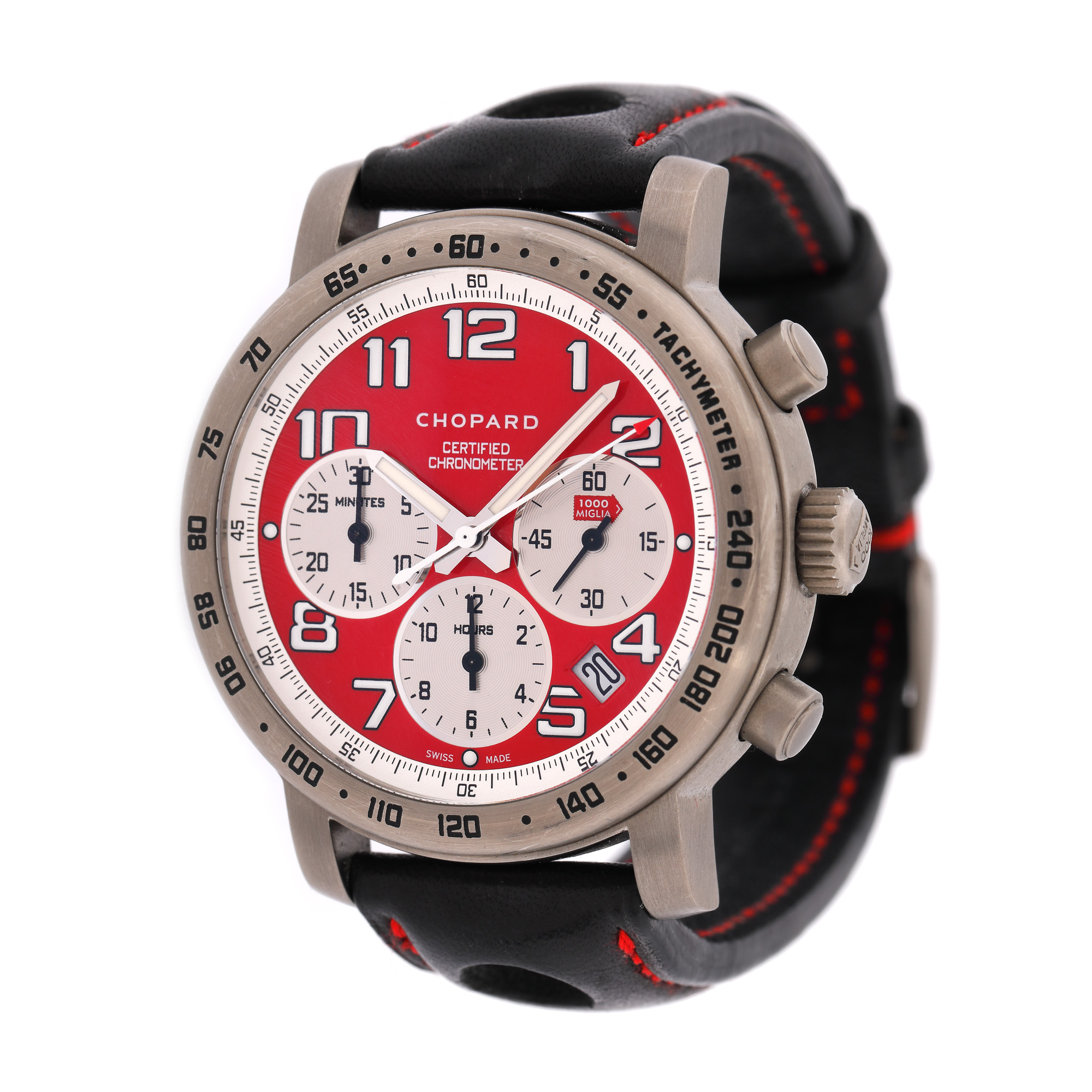 Chopard Mille Miglia Rosso Corsa Chronograph wristwatch, titanium, men, limited edition