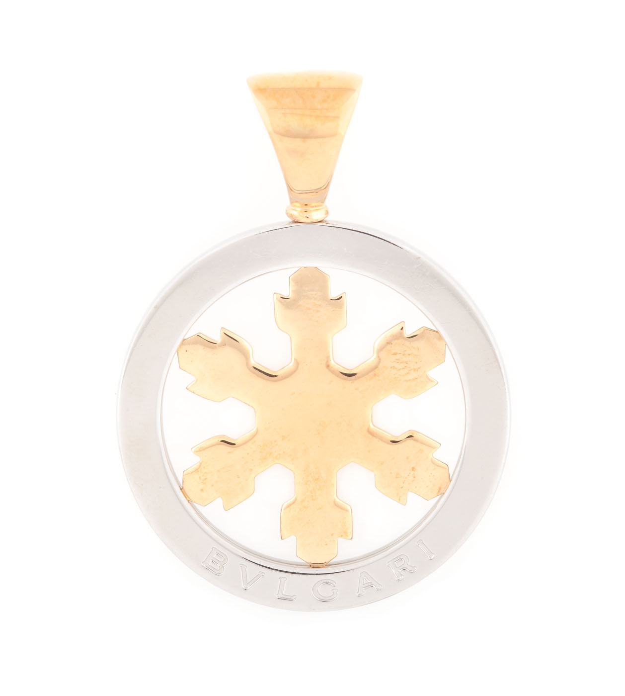 Bvlgari gold pendant, with snowflake motif