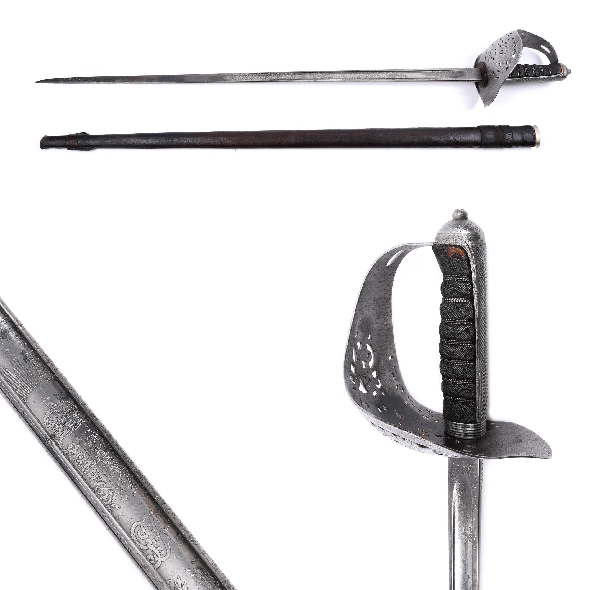 Officer's sword, with sheath, with the cipher of King George V, Great Britain, early 20th century