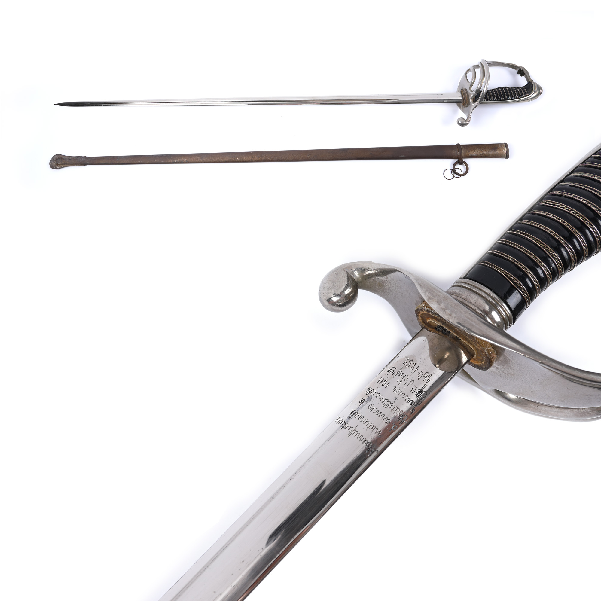 Infantry officer's sword, model 1882, with sheath, France, dated 1911