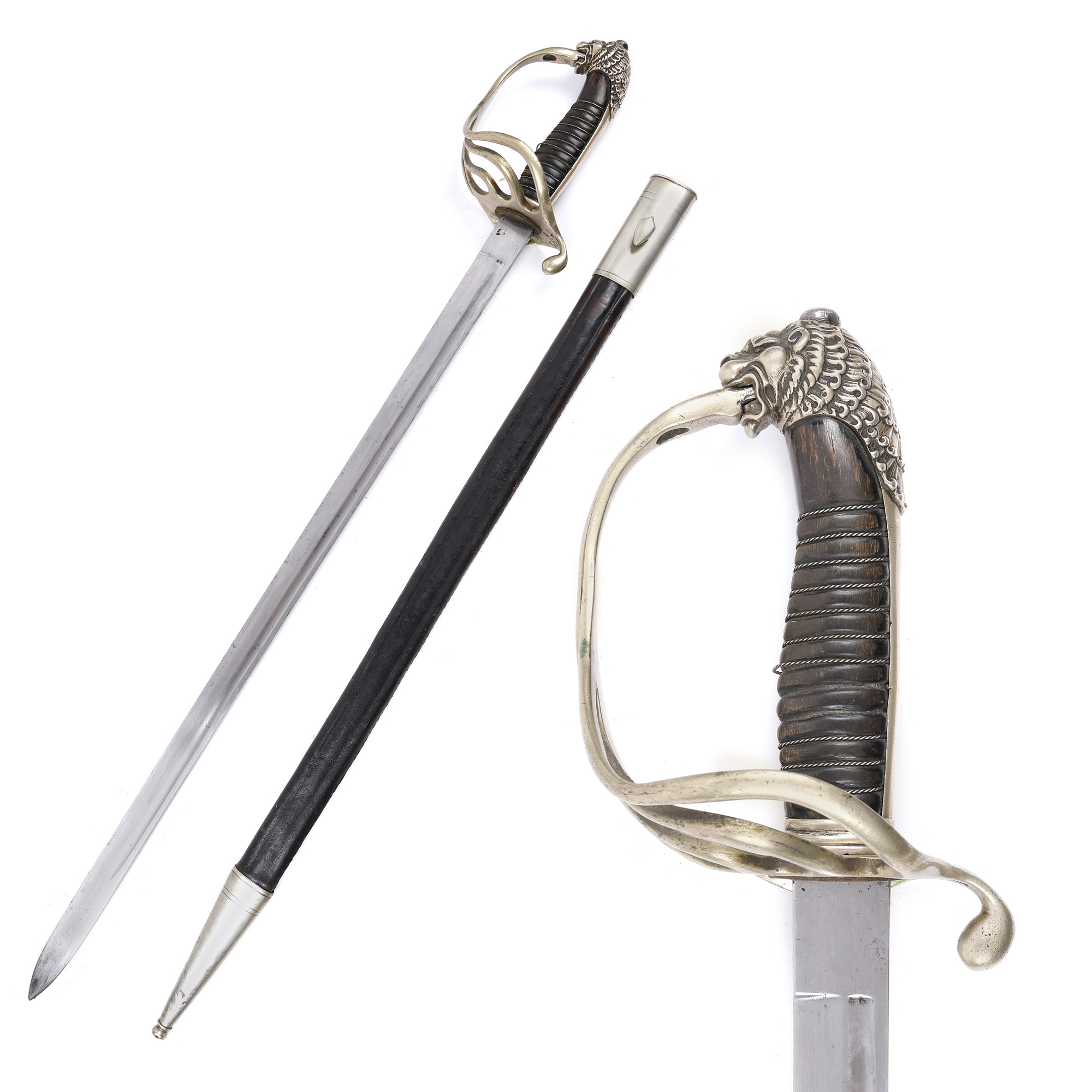 Gendarmerie officer's sword, with sheath, Belgium, late 19th century