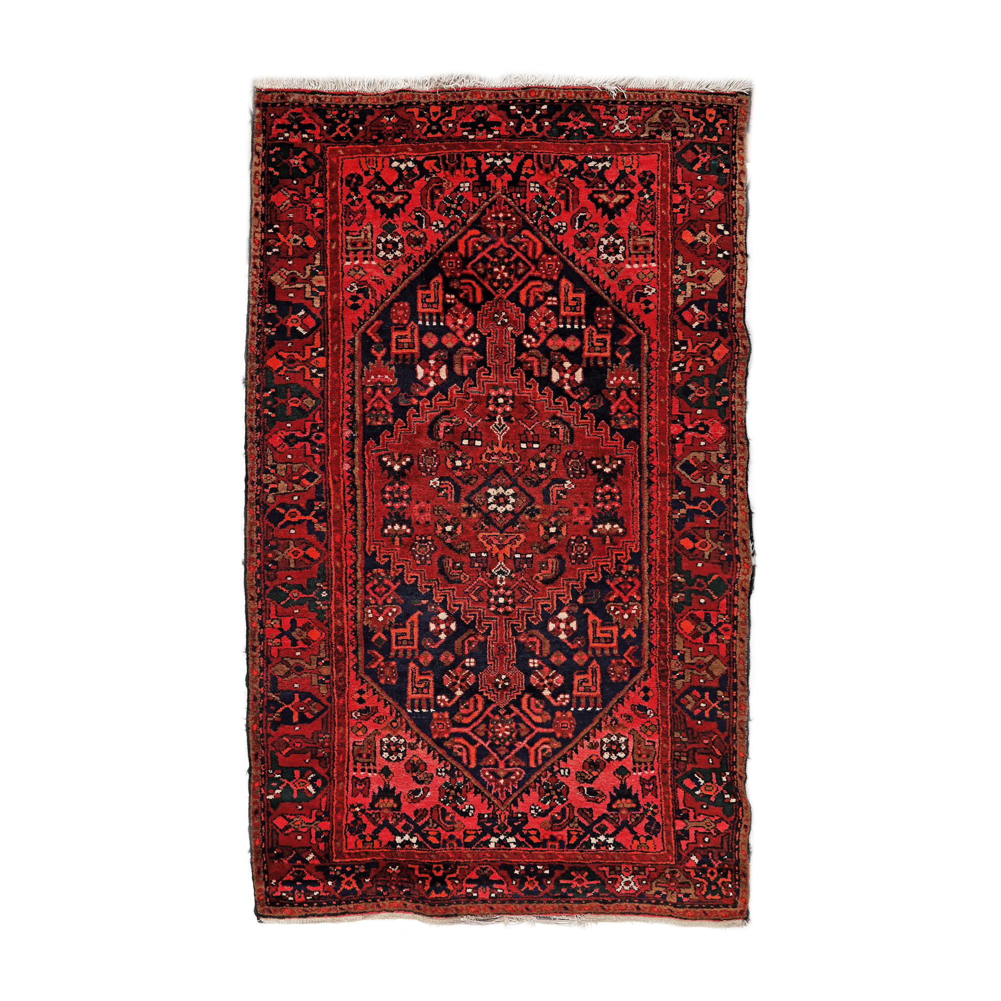 Hamadan wool rug, decorated with geometrical motifs, Iran