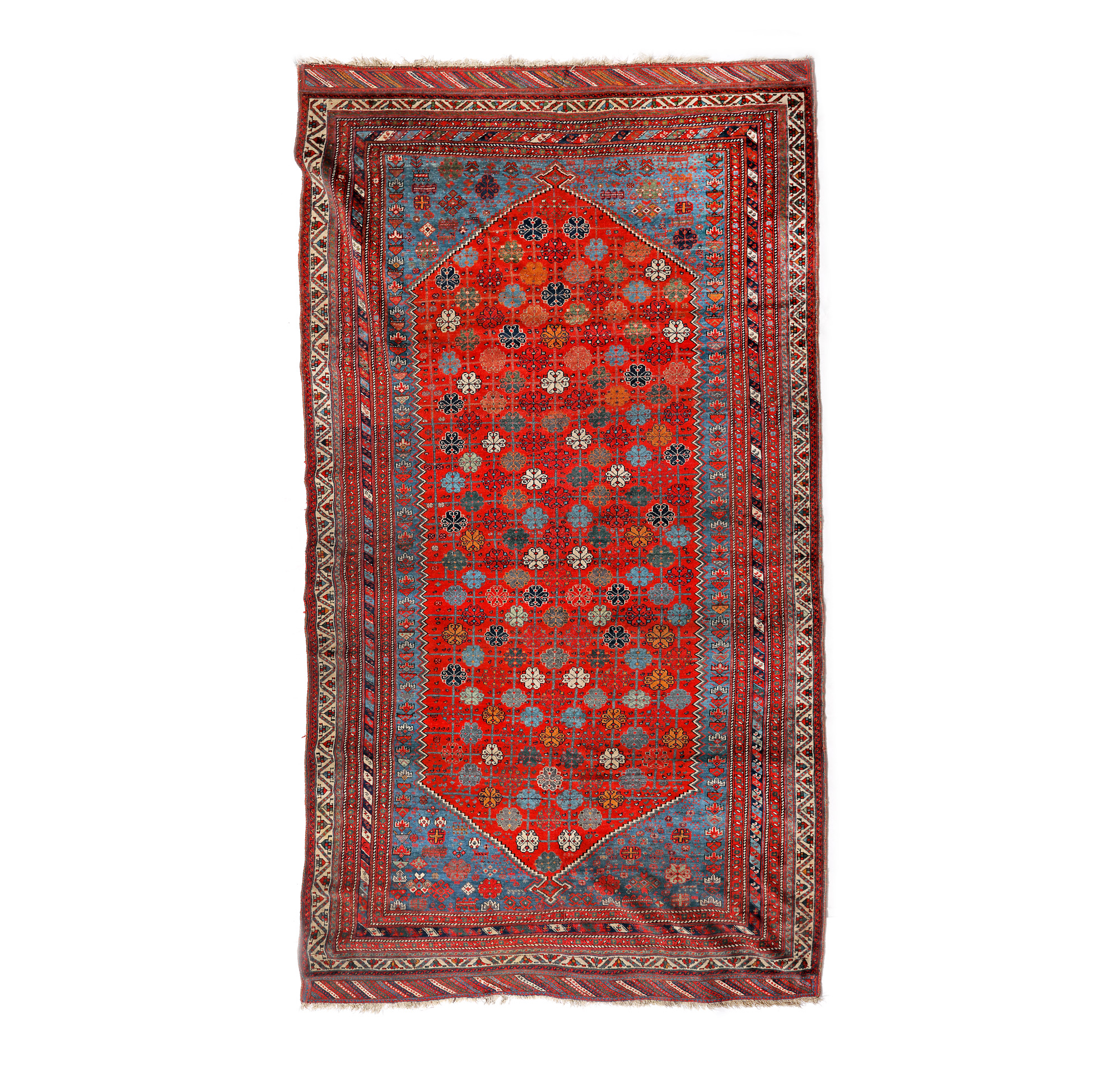 Covor Shiraz din lână, decorat cu motive florale stilizate, Iran, începutul sec. XX