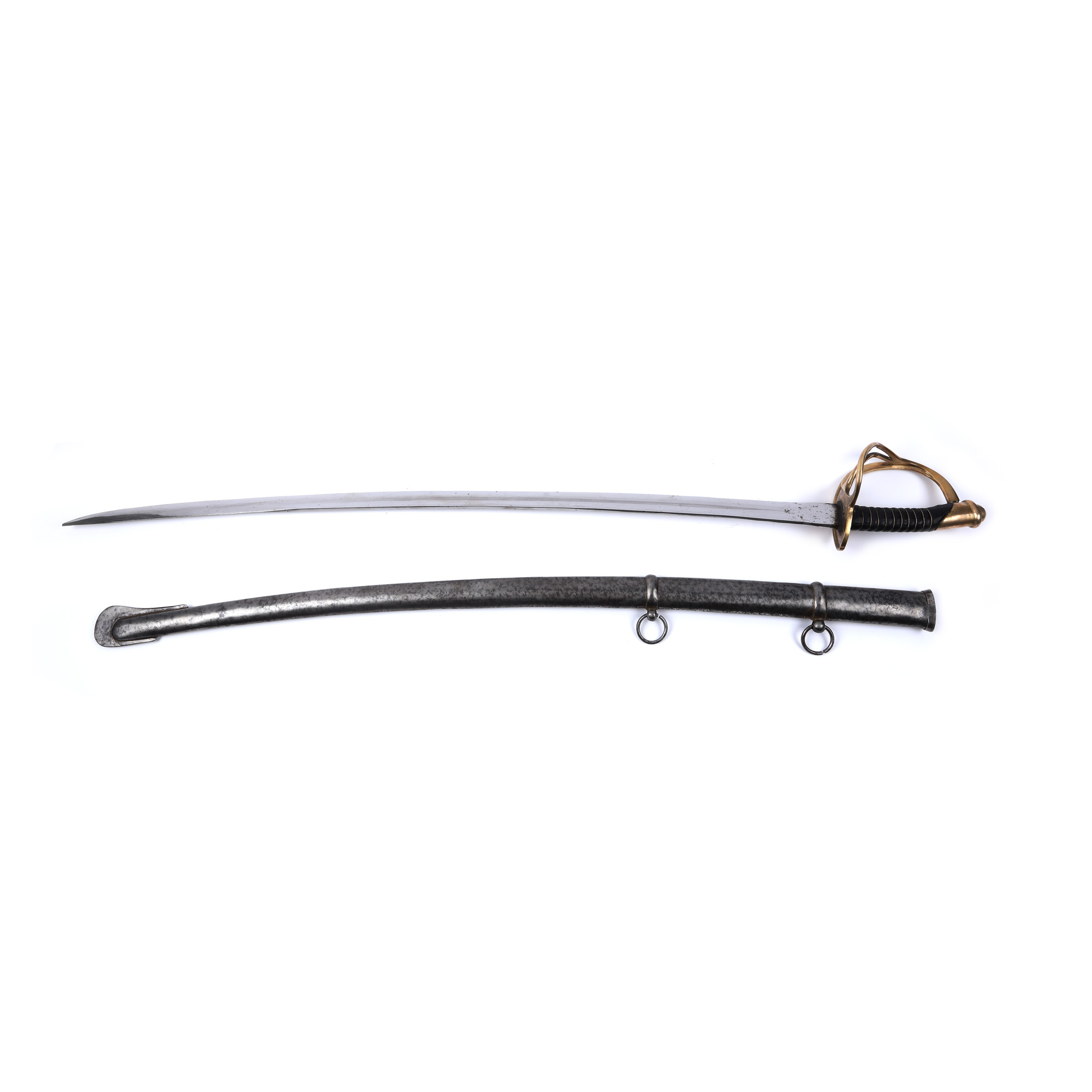 Heavy cuirass sword, model 1822, with sheath, France, mid-19th century