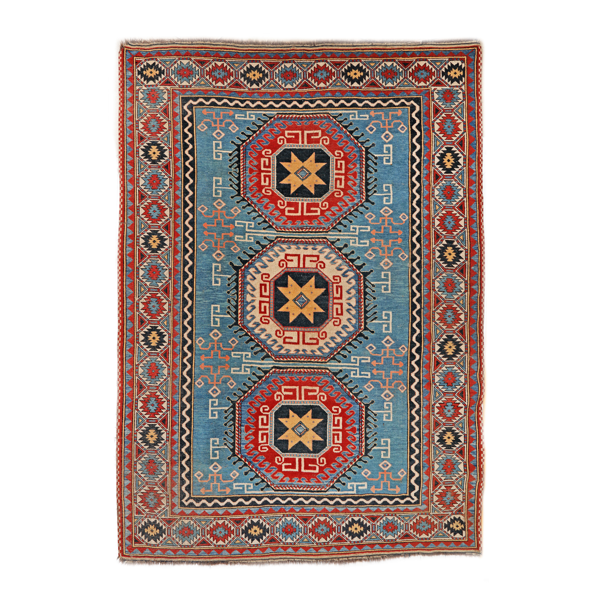 Kazak wool rug, decorated with traditional medallions, Turkey