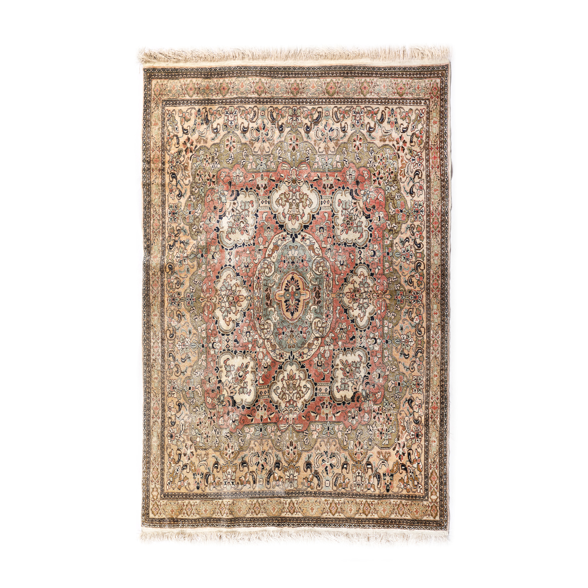 Melas silk rug, with traditional Oriental decor, Turkey, rare item