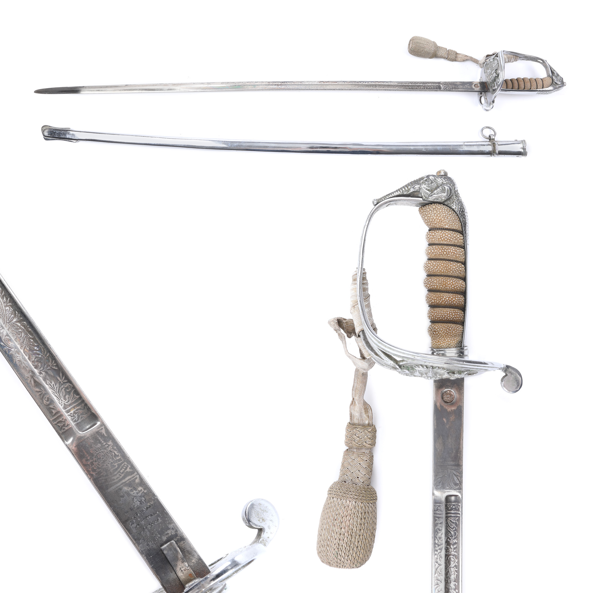 Officer's sword, with sheath, Thailand, mid-20th century