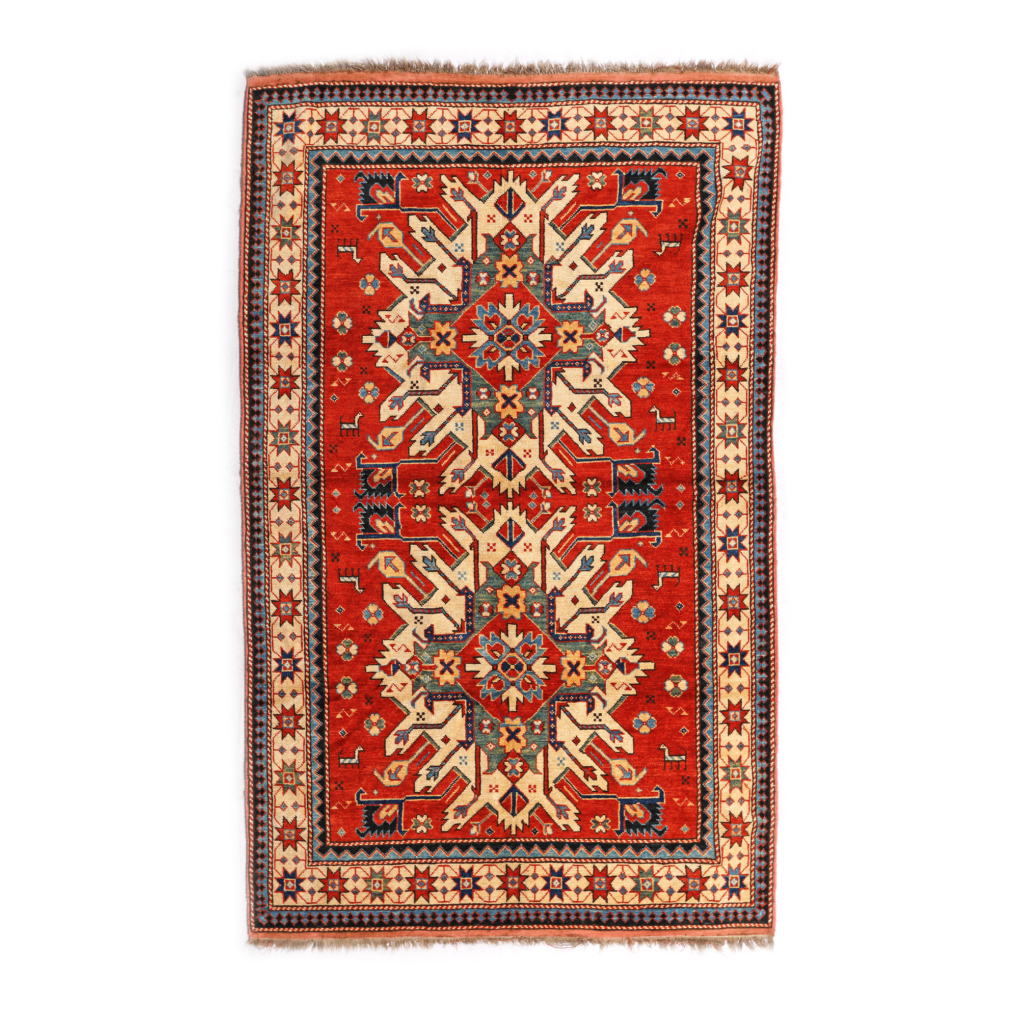 Celaberd (Sunburst Kasak) wool rug, decorated with specific motifs, Caucasus, approx. 1880, rare item
