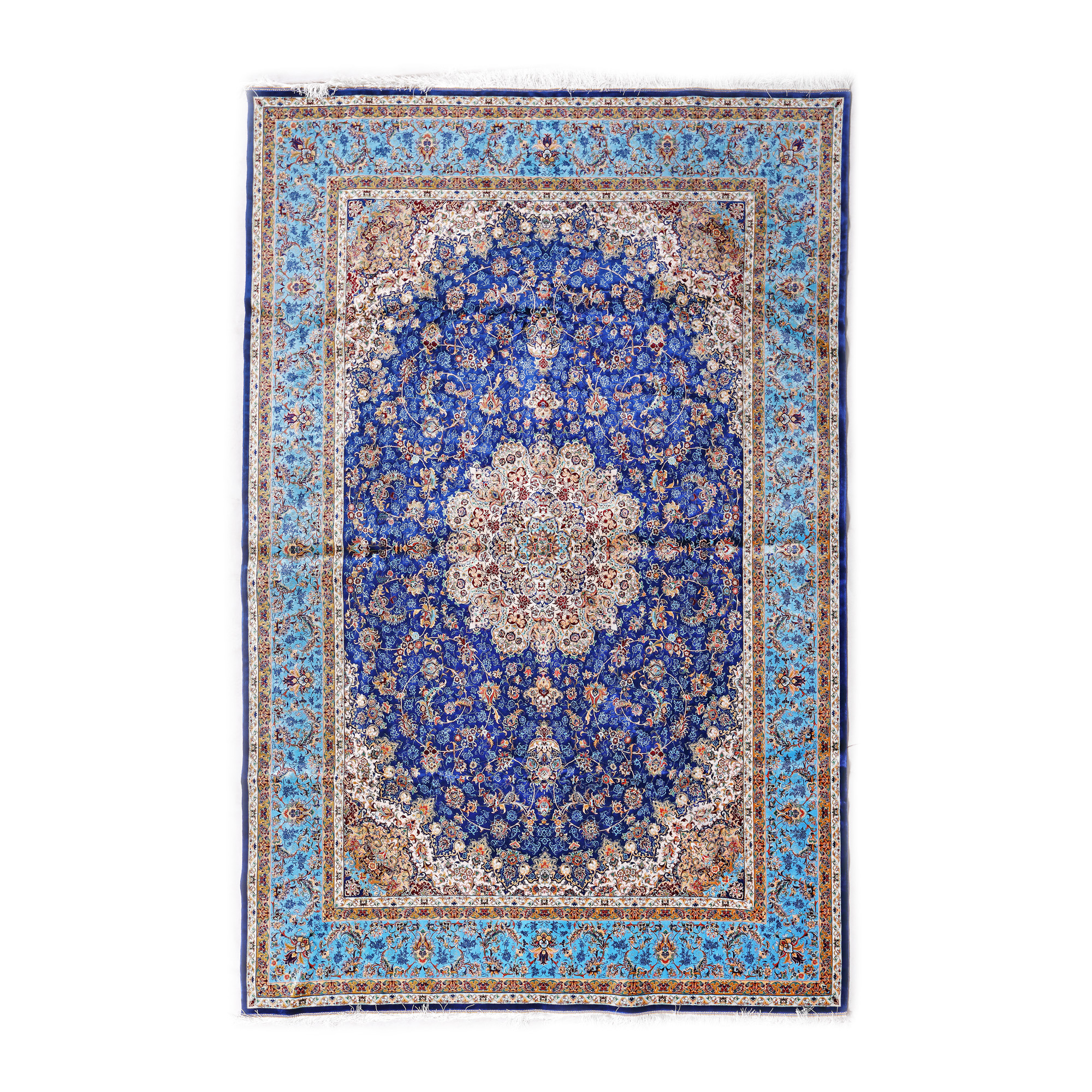 Qum (Ghom) silk rug, decorated with floral motifs, Iran