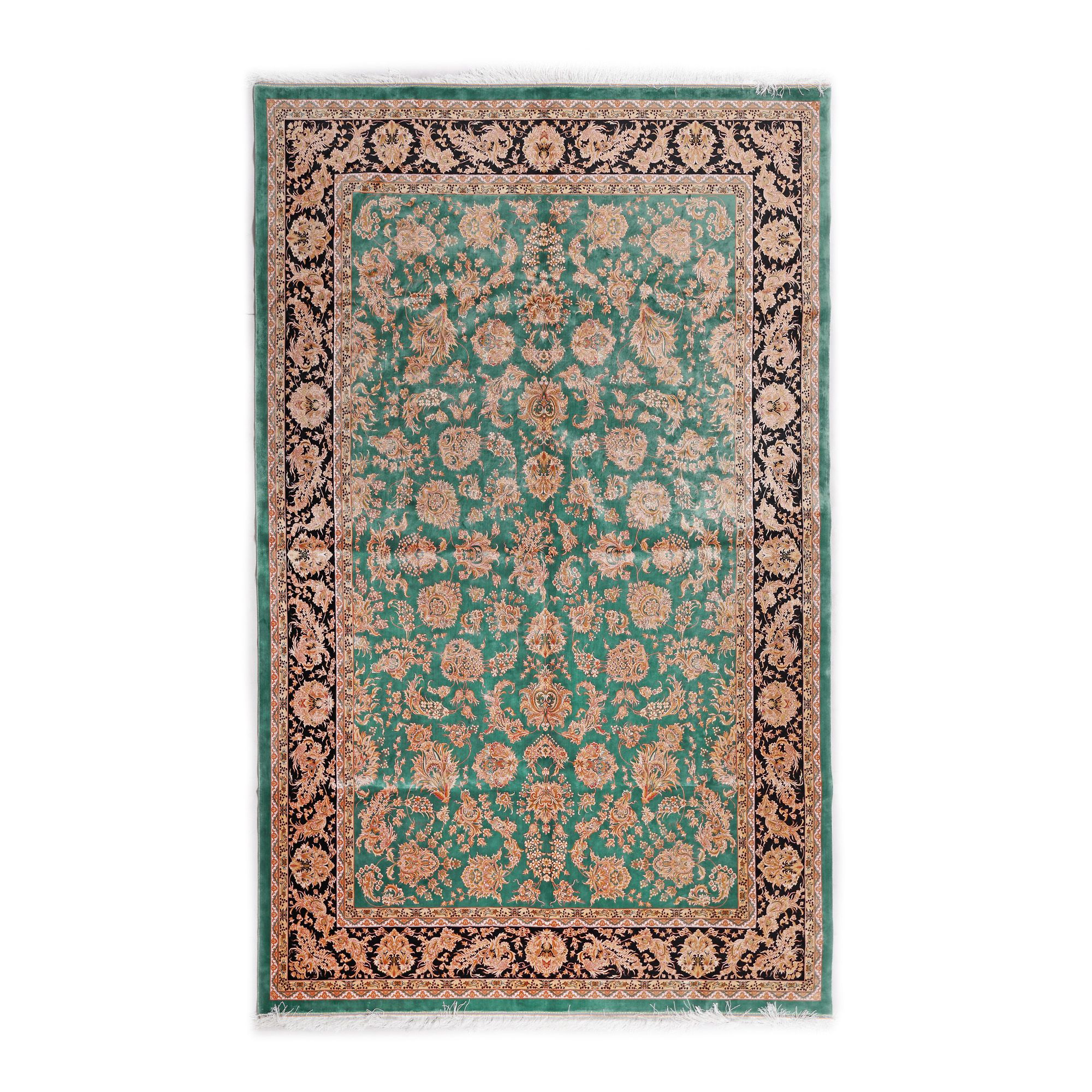 Qum (Ghom) silk rug, decorated with floral motifs, Iran