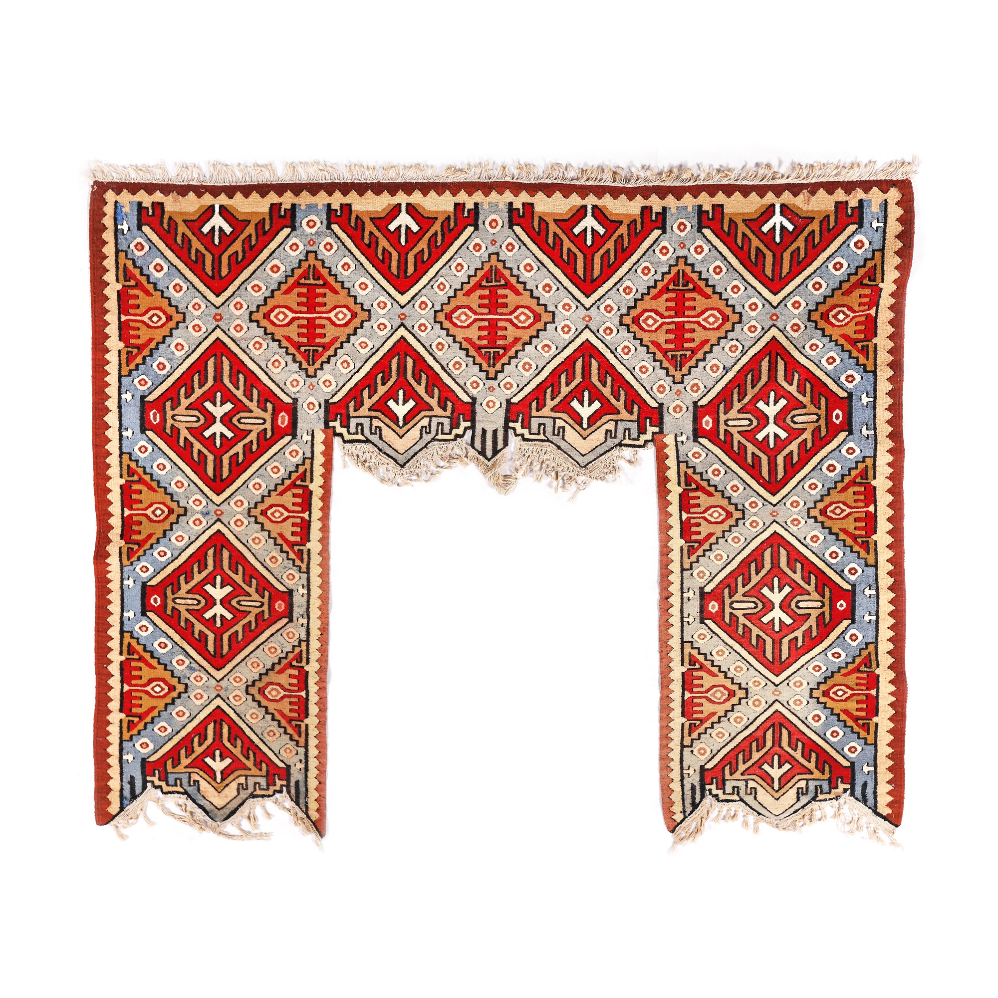 Wallachian wool curtain, decorated with geometrical motifs
