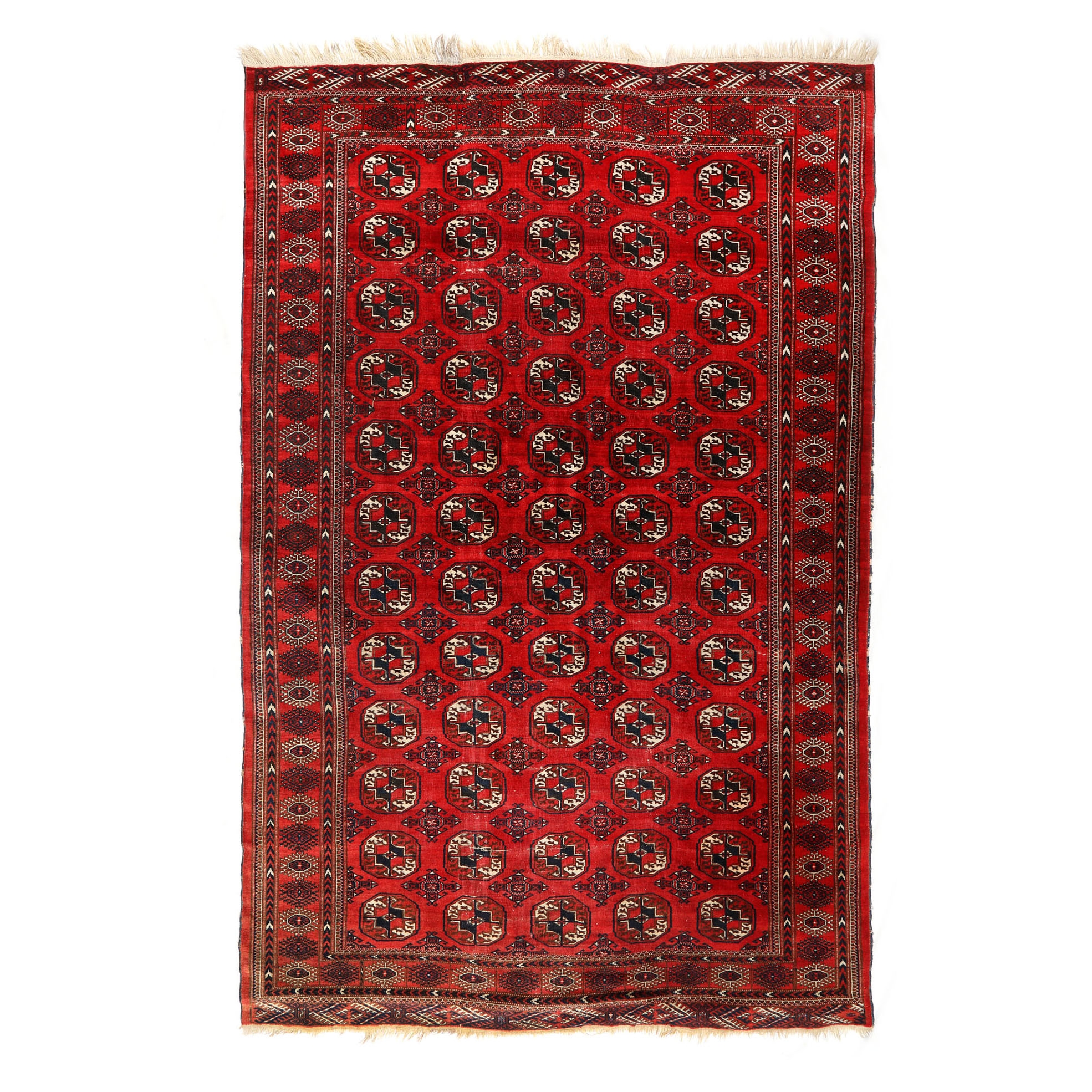 Tekke-Buhara wool rug, decorated with traditional geometrical motifs, Iran, first half of the 20th century