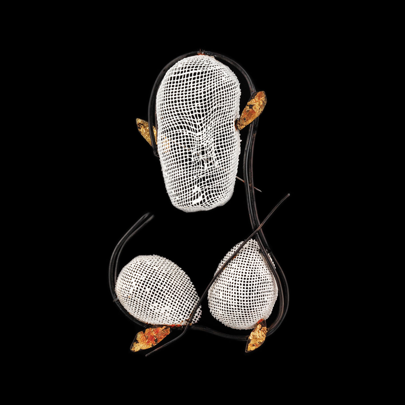 "Manole's Ana" - Alina Carp patinated silver and gold leaf brooch