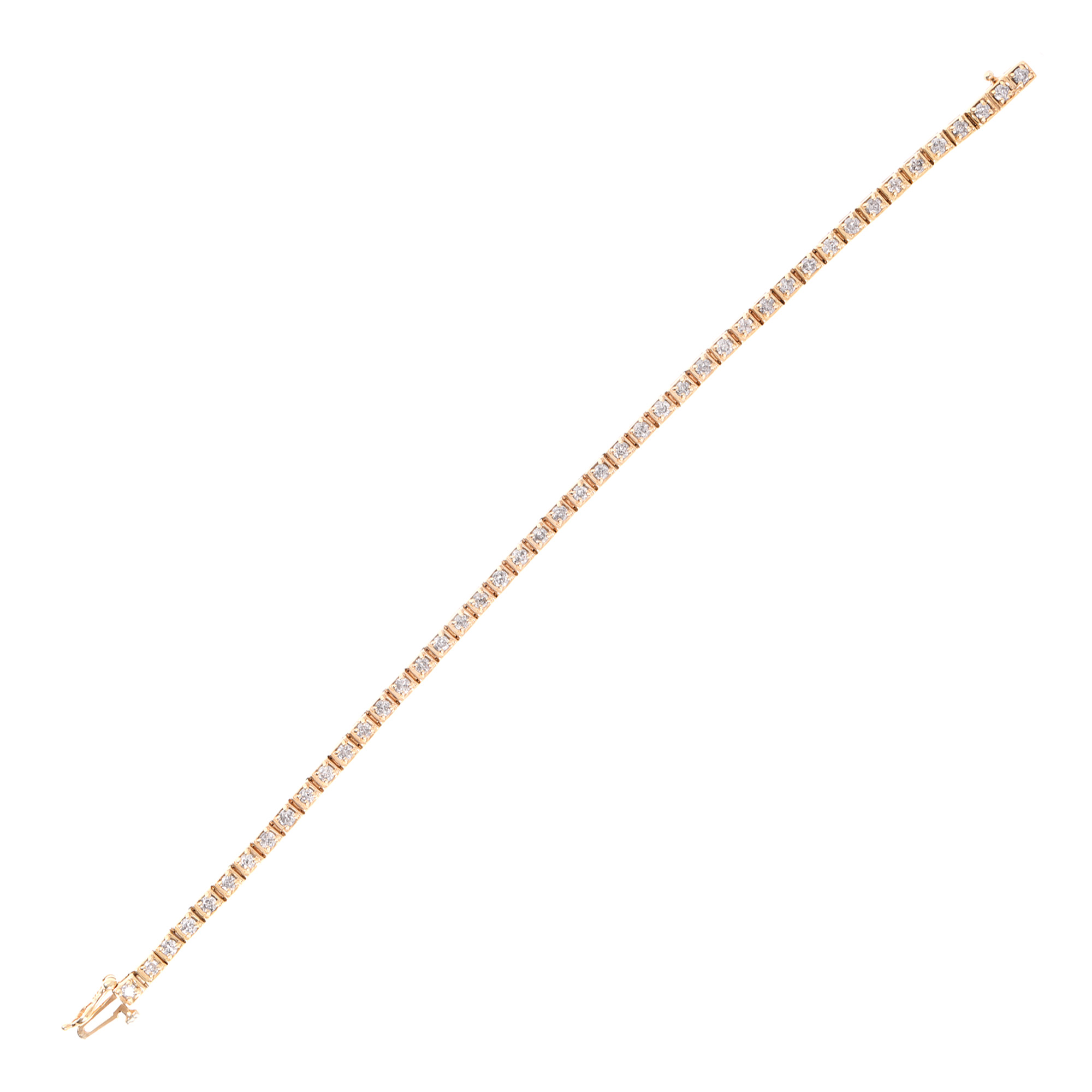 Tennis gold bracelet, adorned with diamonds