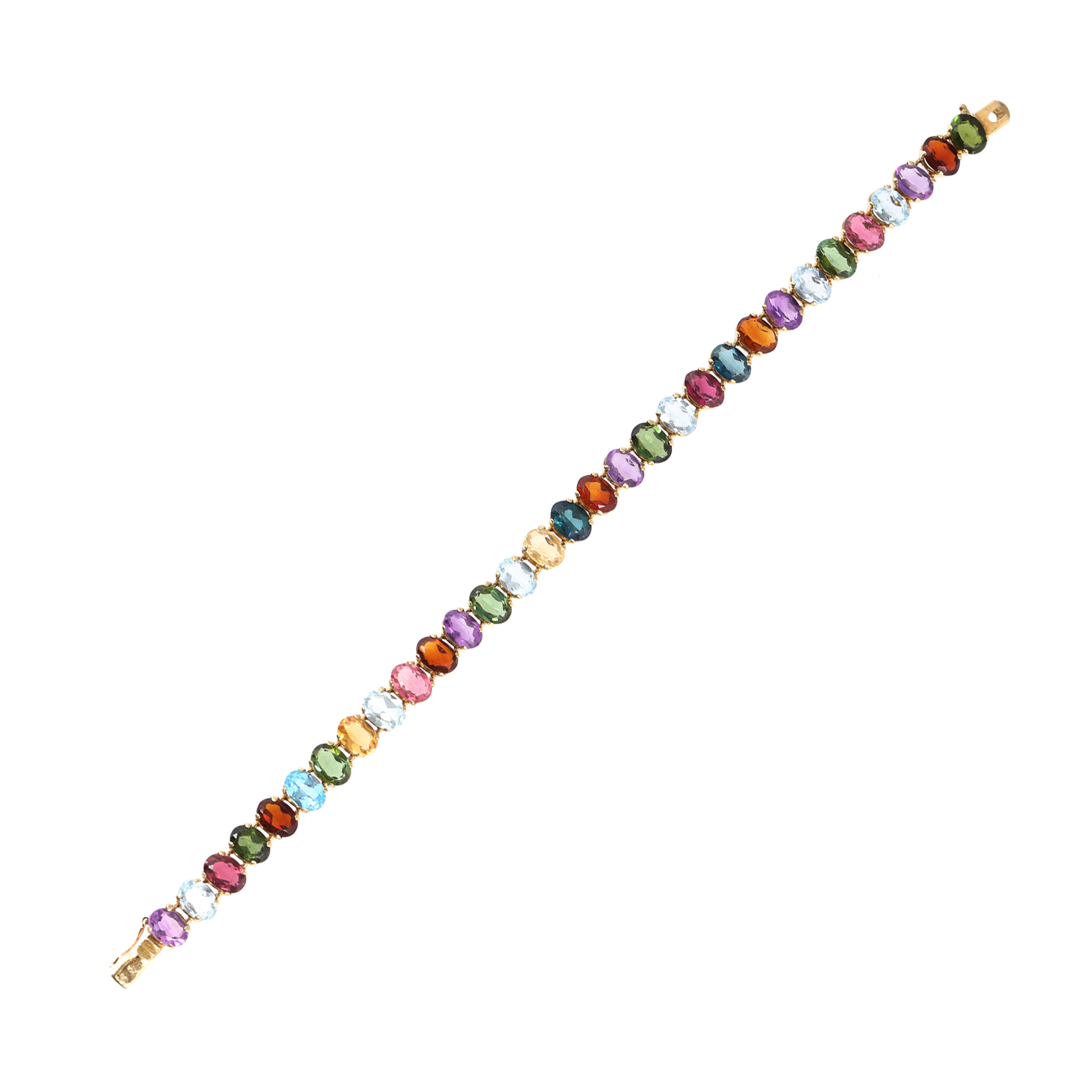 Gold bracelet, decorated with cocktail of semi-precious stones