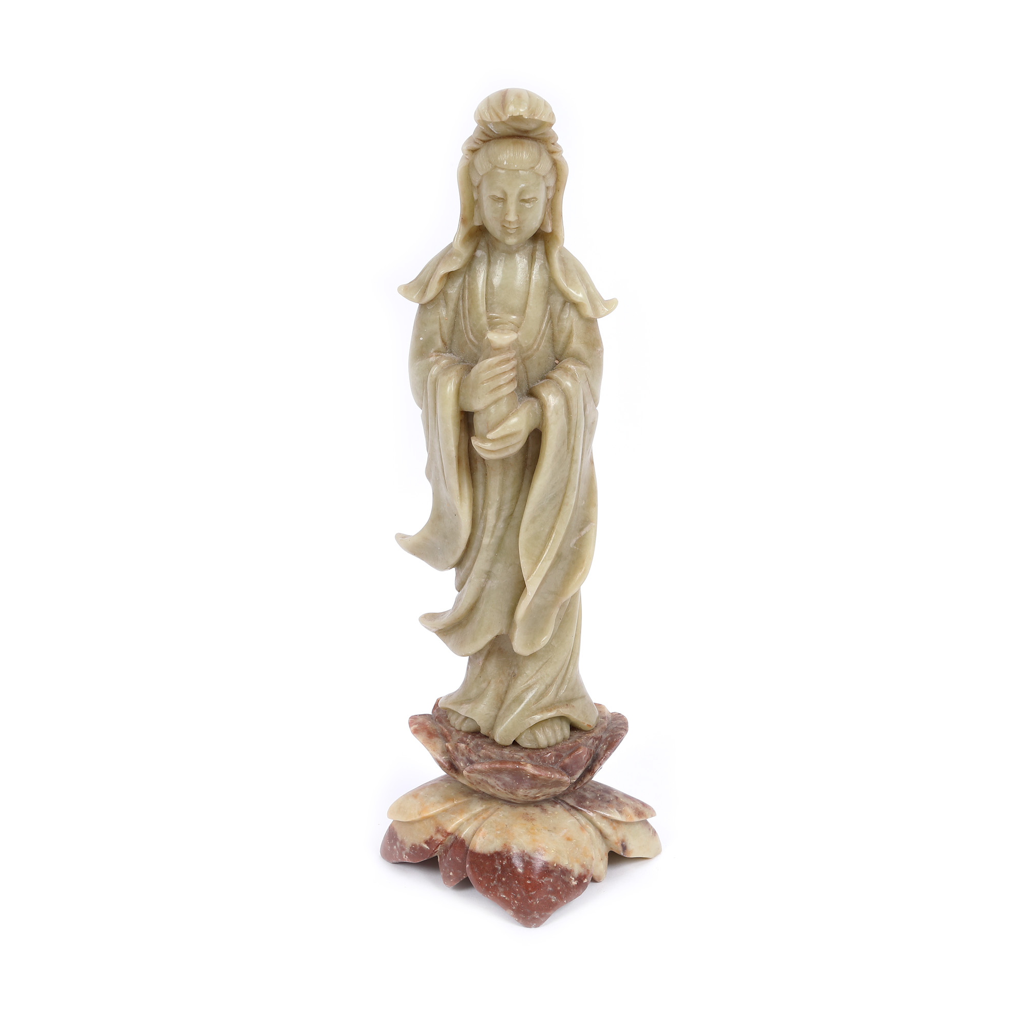 Statue representing the goddess Guanyin, made of steatite, Qing Dynasty, China, 19th century
