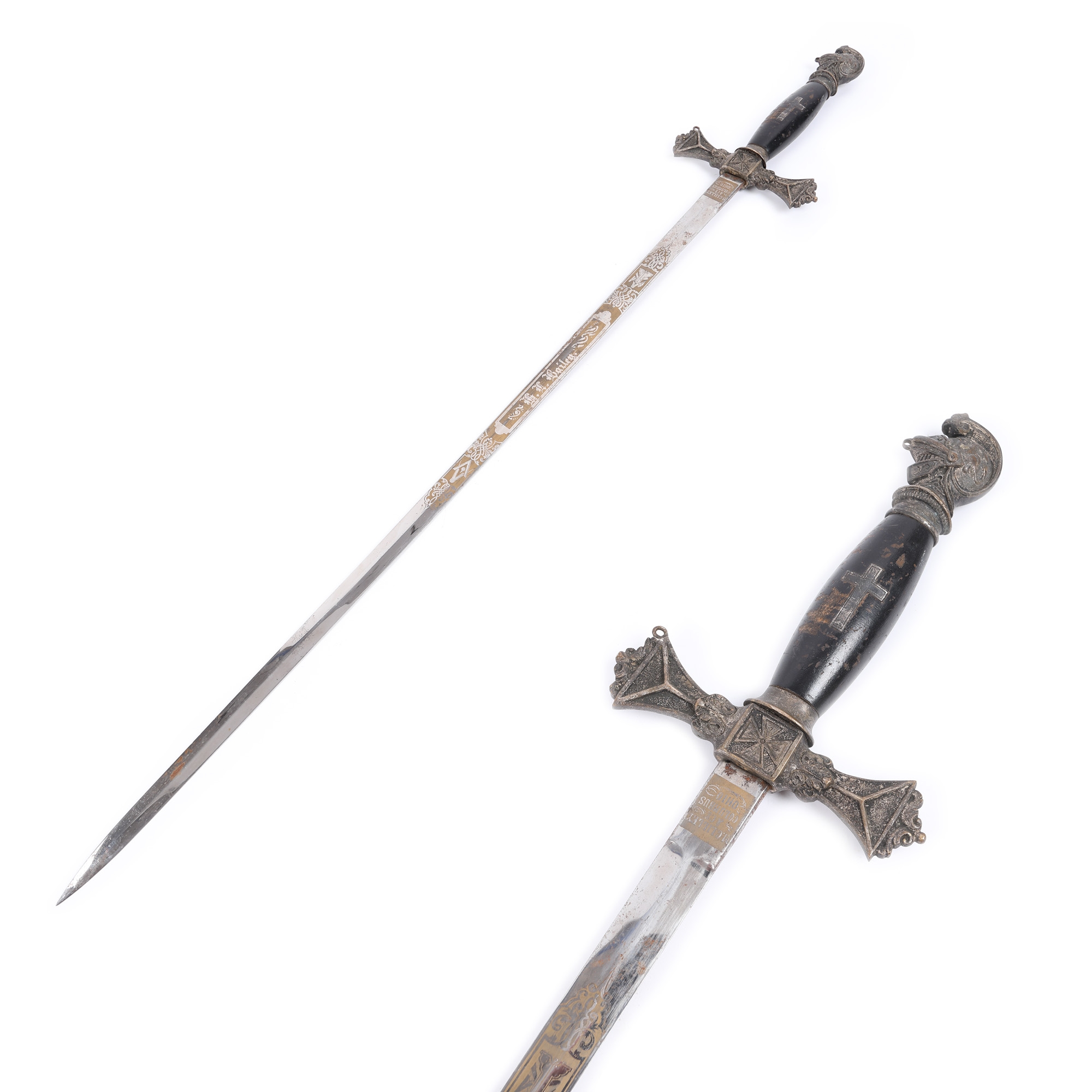 Sabie masonică de cavaler al ordinului ”Knights Templar”, începutul sec. XX
