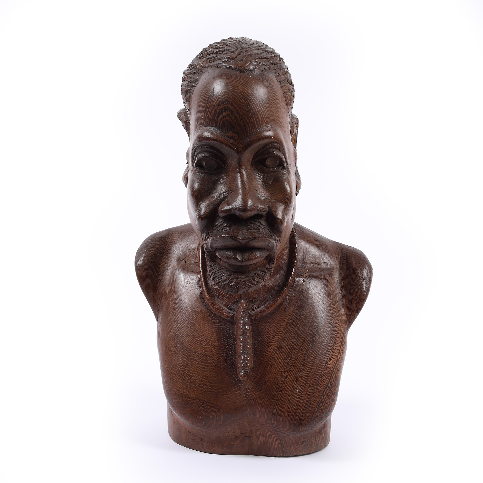 African bust made of solid wood, illustrating a man, Gabon