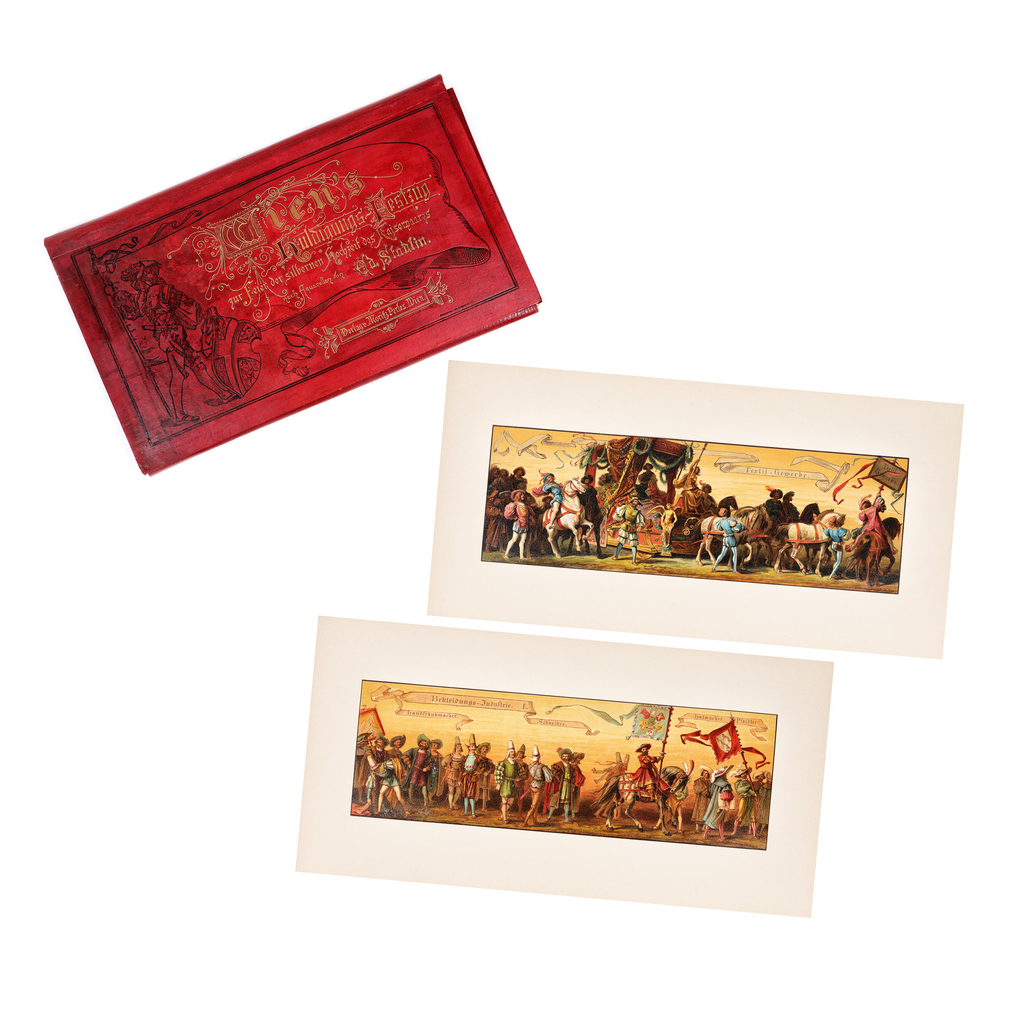"Anniversary of the silver wedding of Emperor Franz Josef" folder, Moritz Perles, 1880