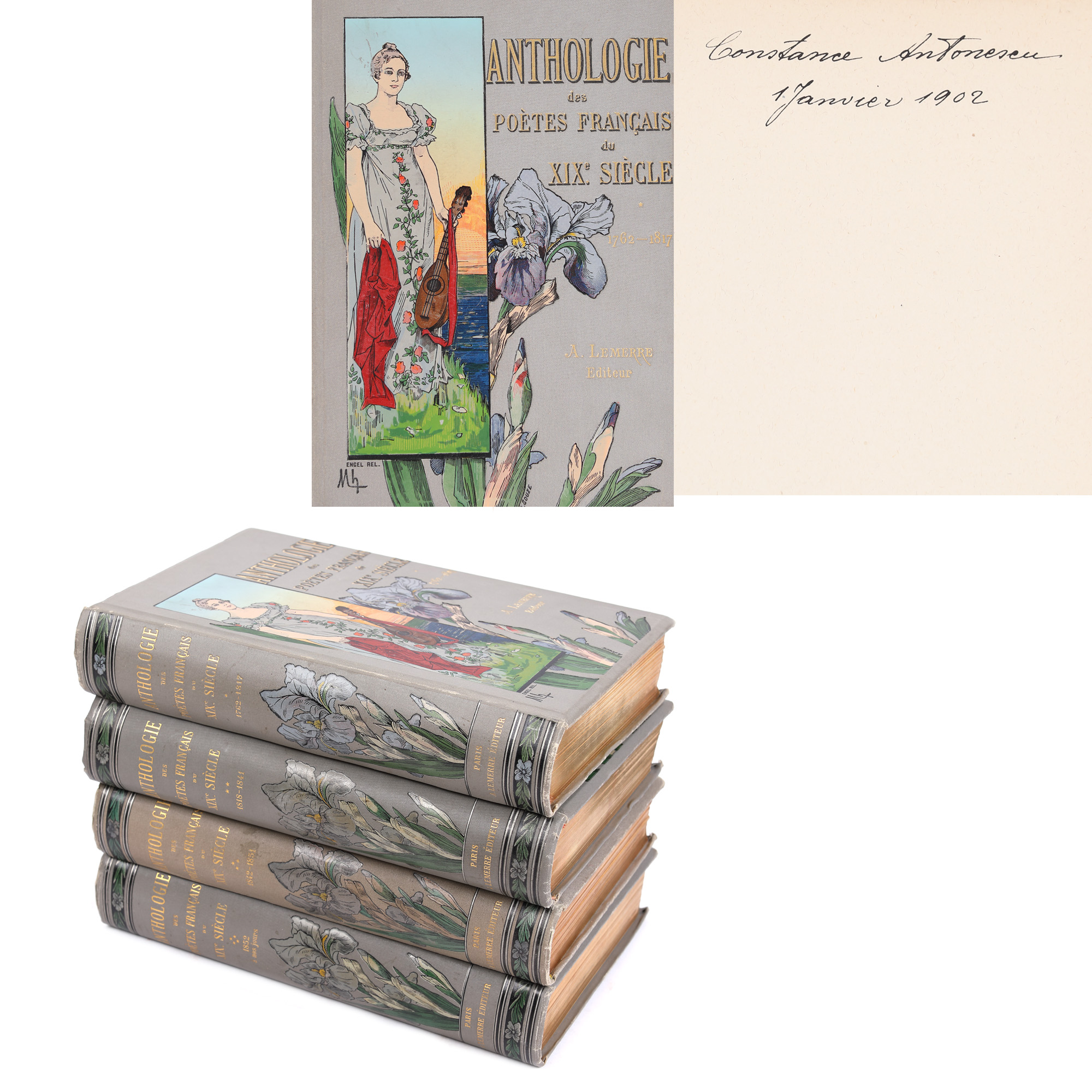 ”Antologia poeților francezi din secolul XIX”, franceză, patru volume, Paris, ediție bibliofilă