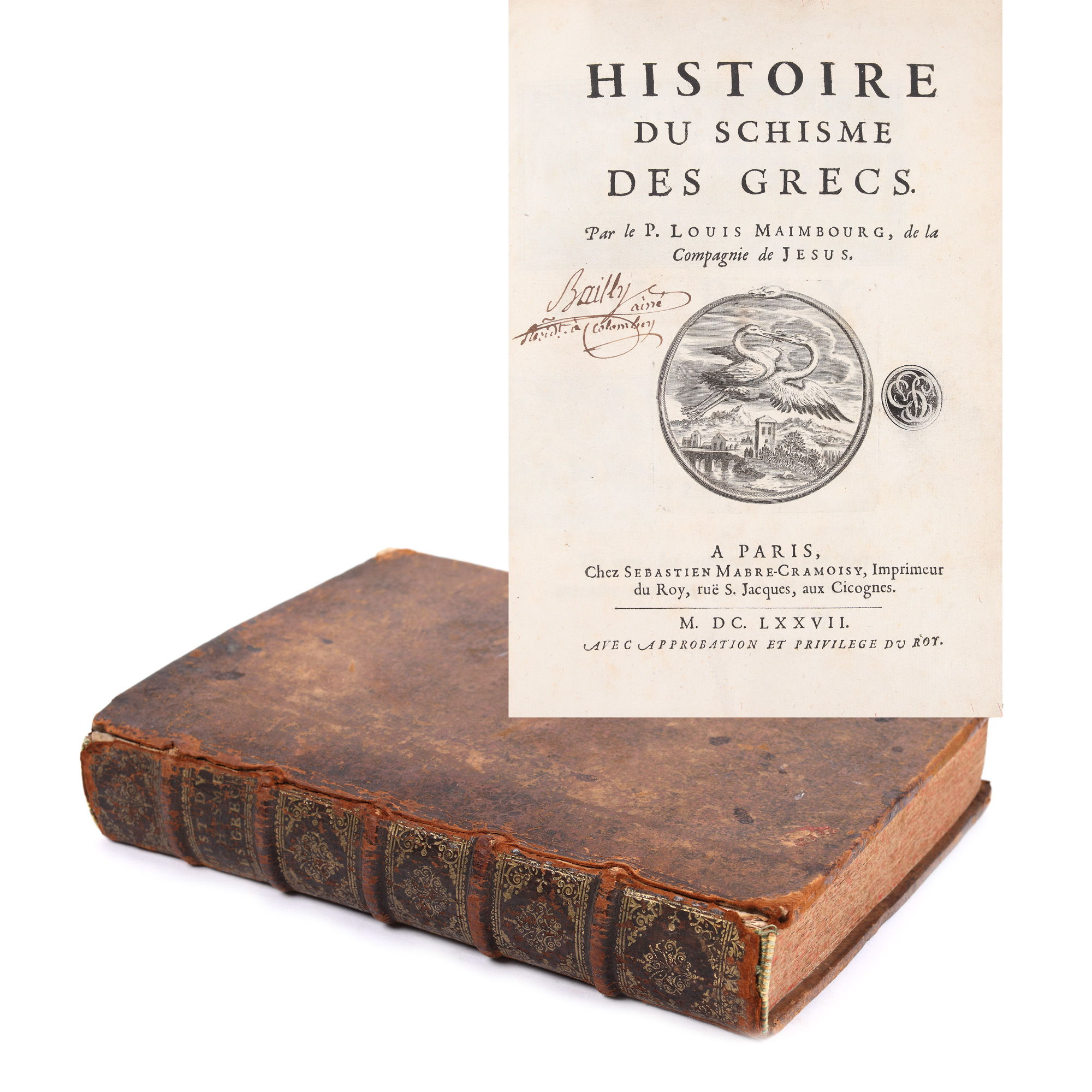 "History of the Great Schism", by Louis Maimbourg, editio princeps, French, Paris, 1677, with ex-libris