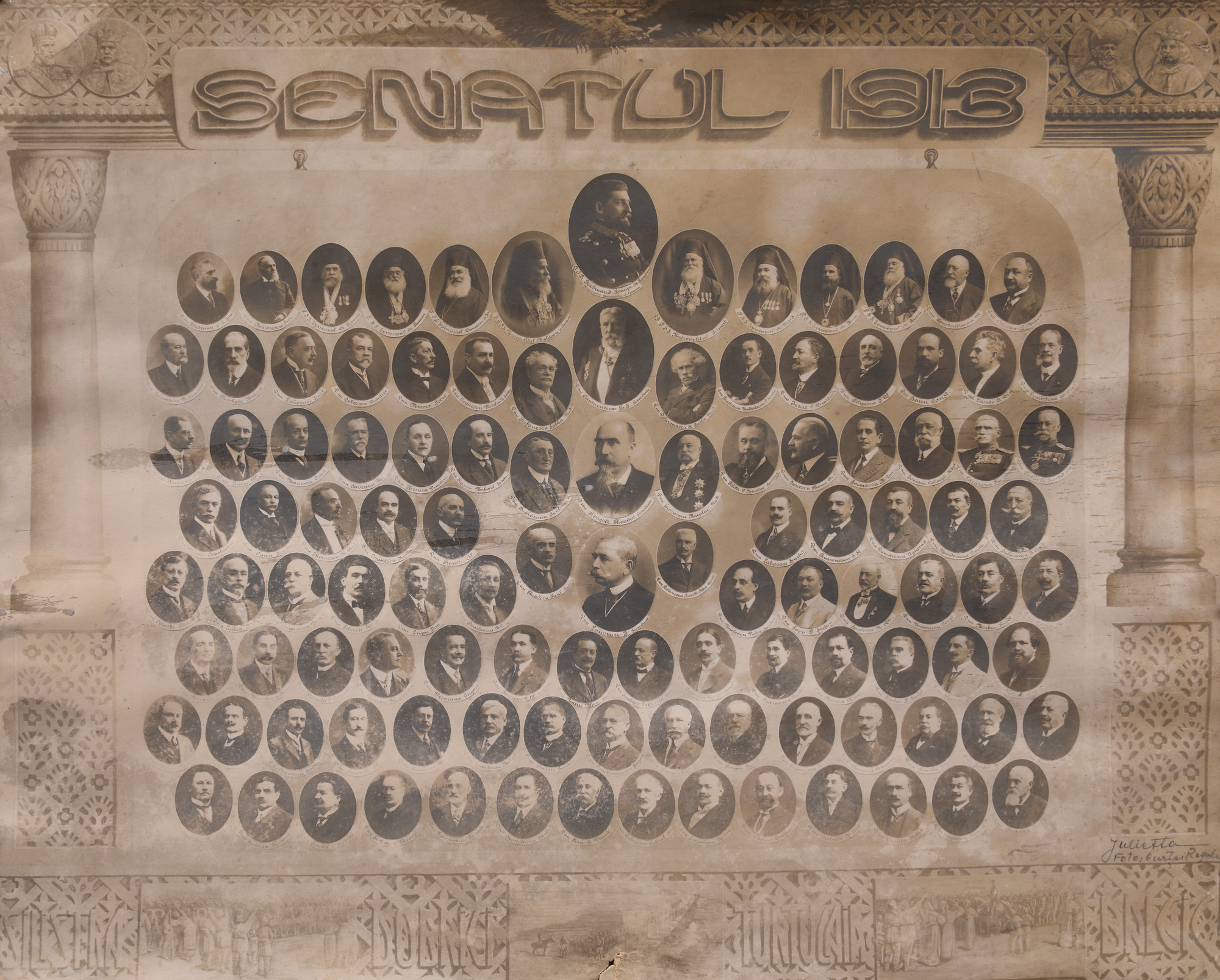 Fotografie ilustrând Senatul României din 1913, București, cca. 1913, piesă rară, de colecție