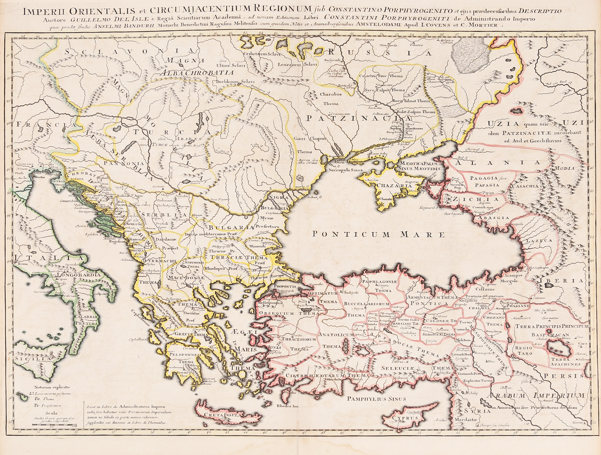 Hartă ”Peninsula Balcanică, Marea Neagră și Turcia”, de Guillaume Delisle, Paris, cca. 1715