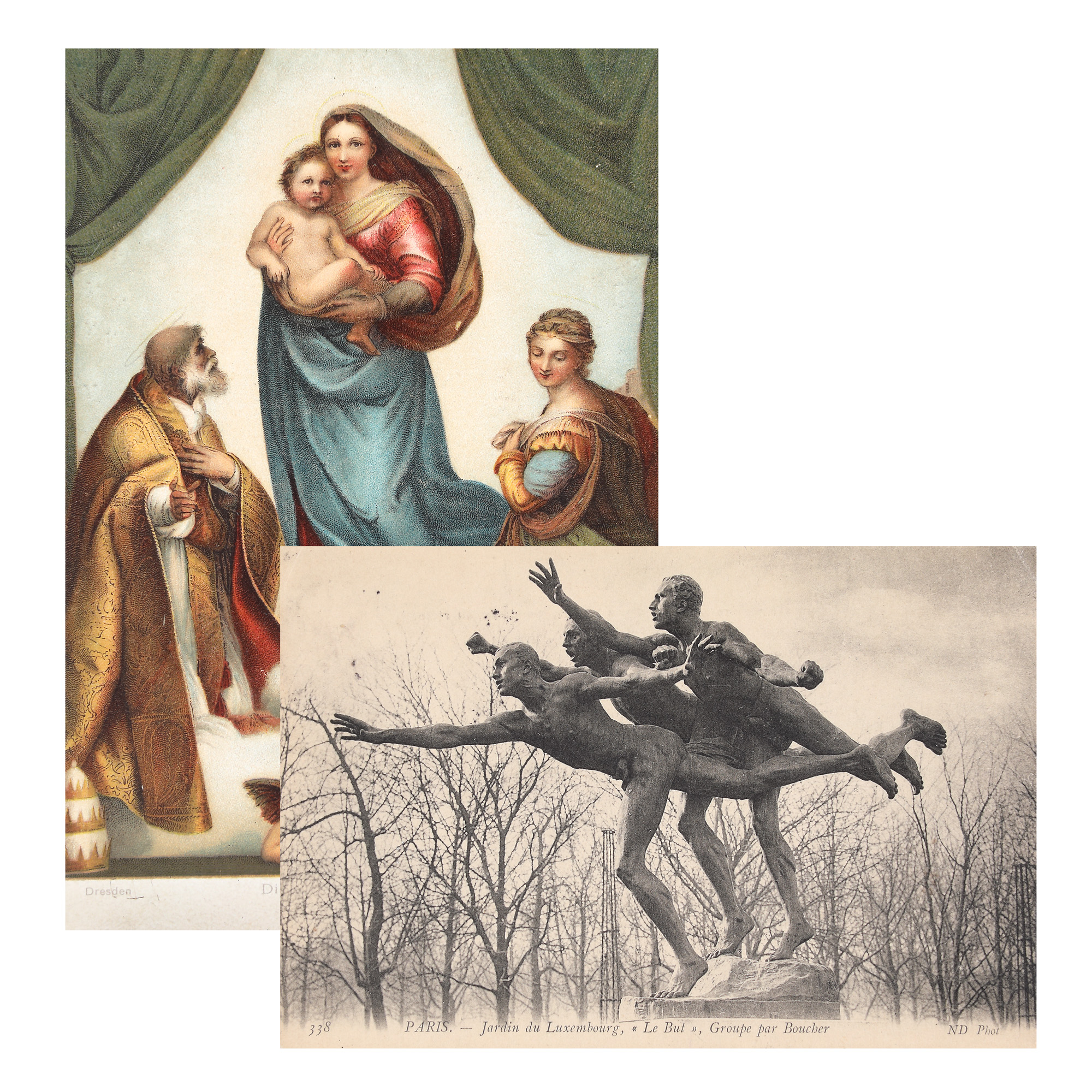 Lot of two postcards, sent by Stefan Popescu and Costin Petrescu to Leon Ruzicka, France, 1908, and Germany, 1912